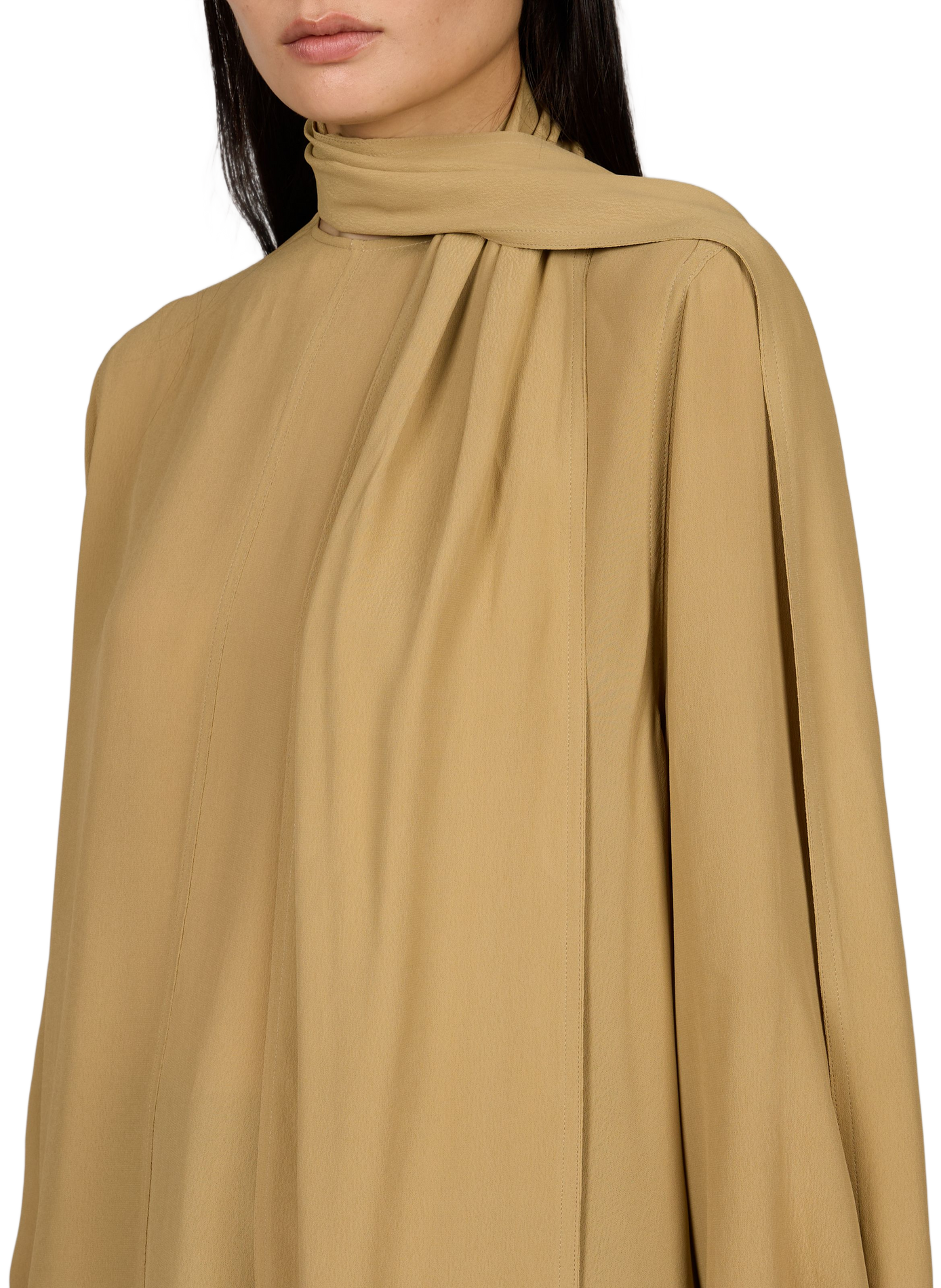 Loose blouse with draped scarf TOTEME Beige