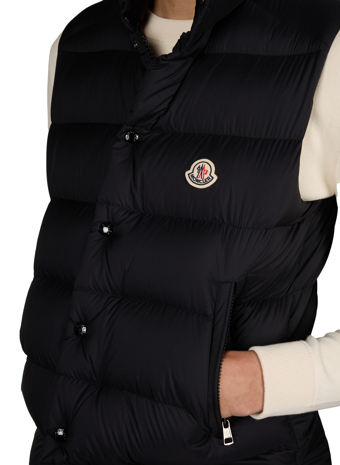 Gerade Daunenjacke Tibb mit Kapuze MONCLER Schwarz