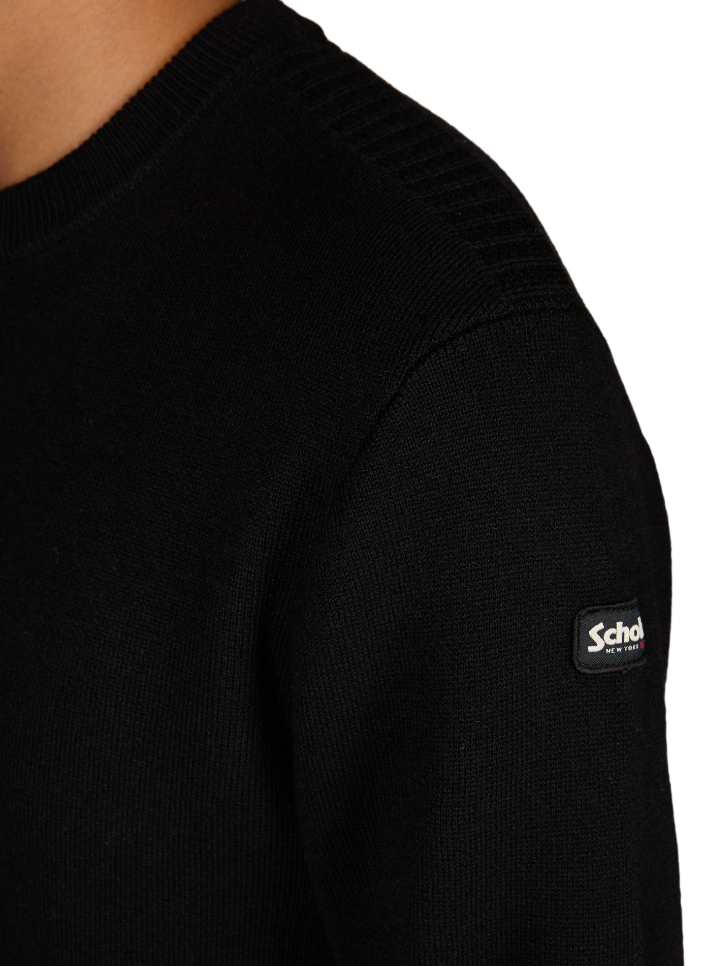 Pull en maille à logo SCHOTT Noir