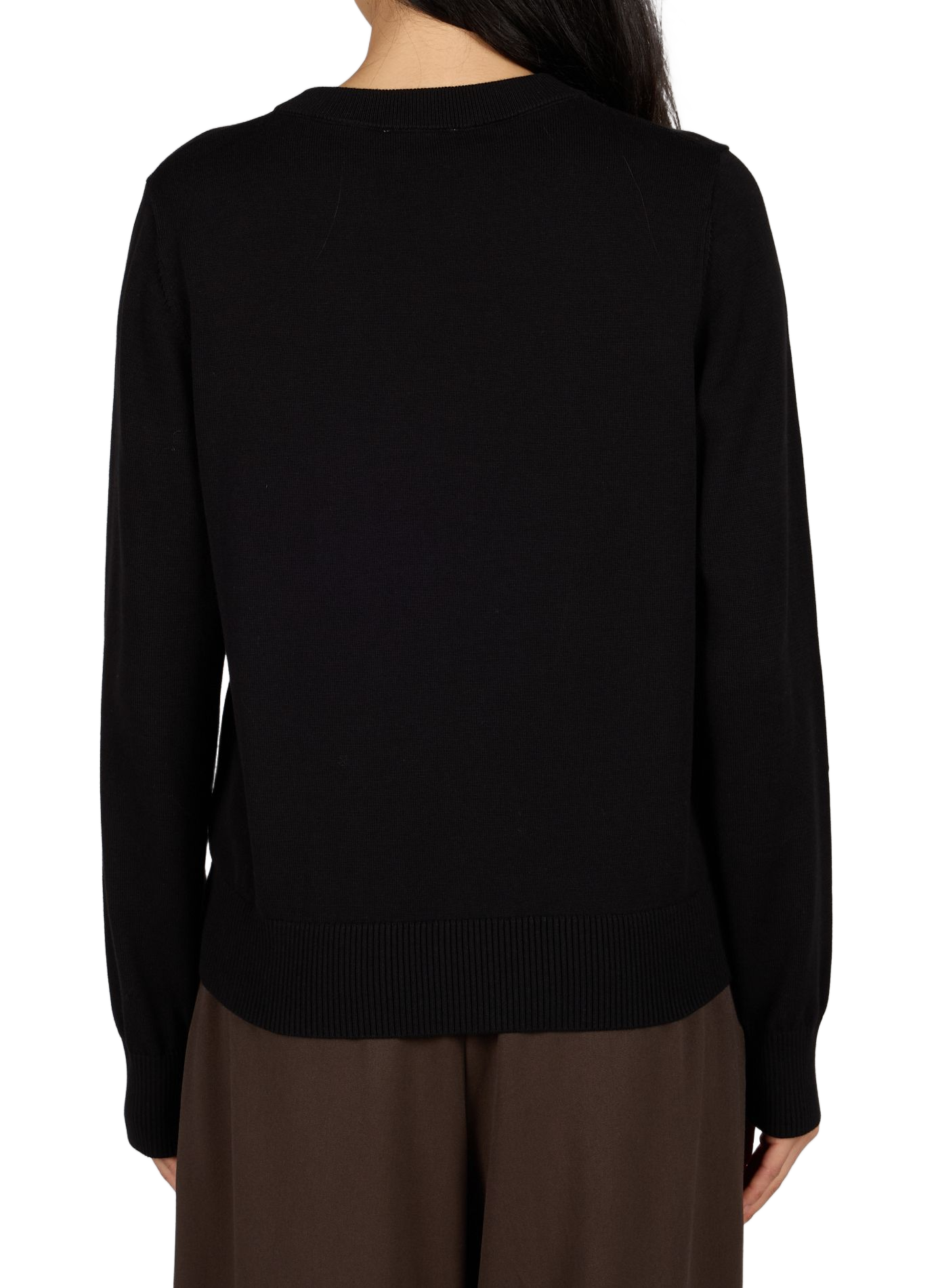 Cotton sweater with opening GANNI Black