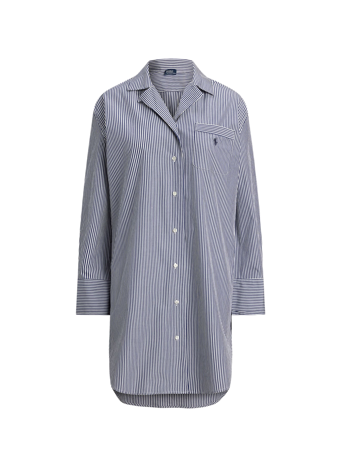 Chemise de nuit rayée en coton POLO RALPH LAUREN Bleu