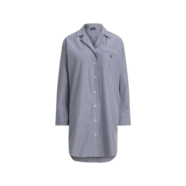 Chemise de nuit rayée en coton Chemise de nuit rayée en coton