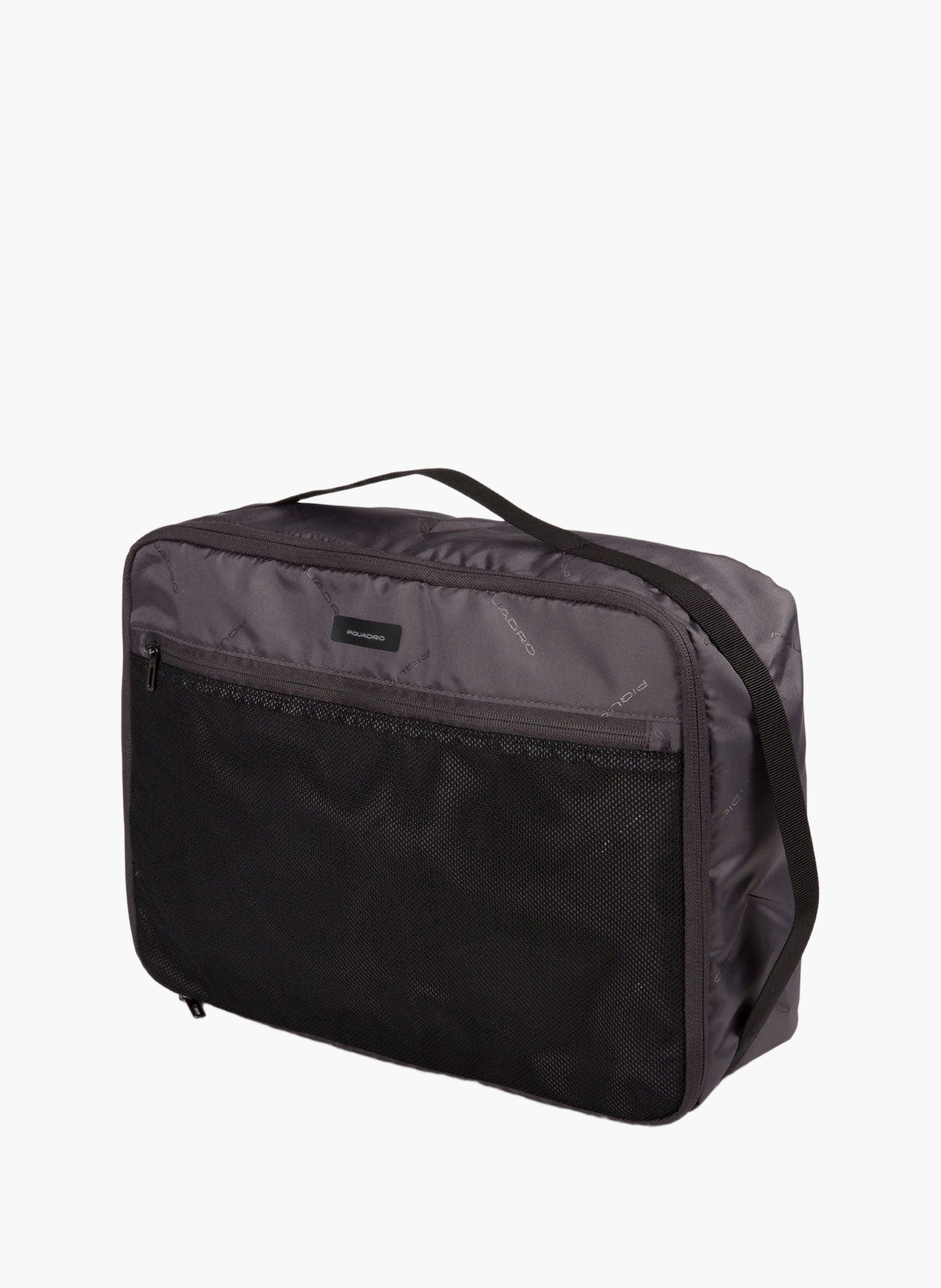 Leather laptop backpack 15.6" fast check PIQUADRO Black