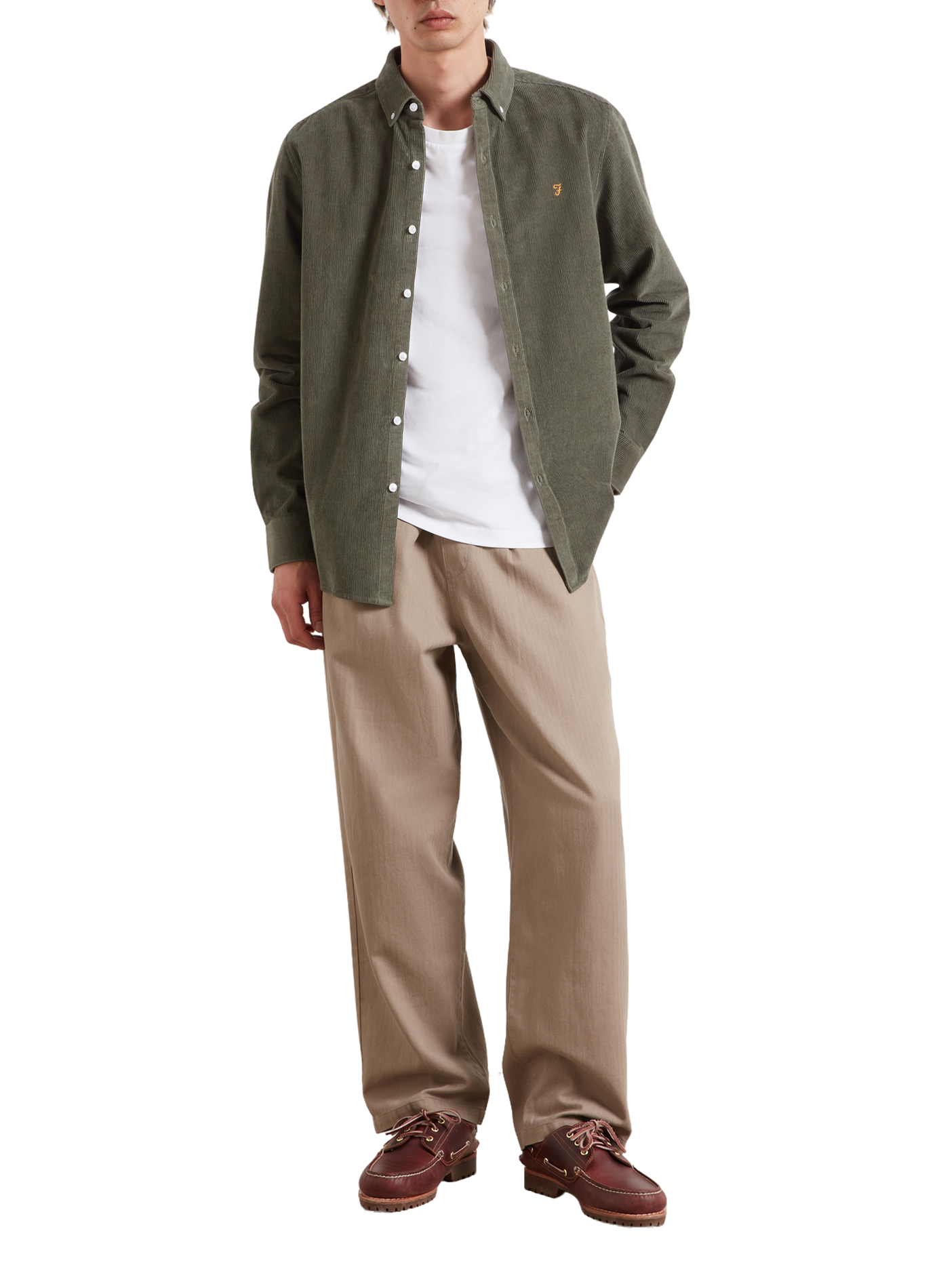 Straight classic collar shirt in cotton FARAH Green