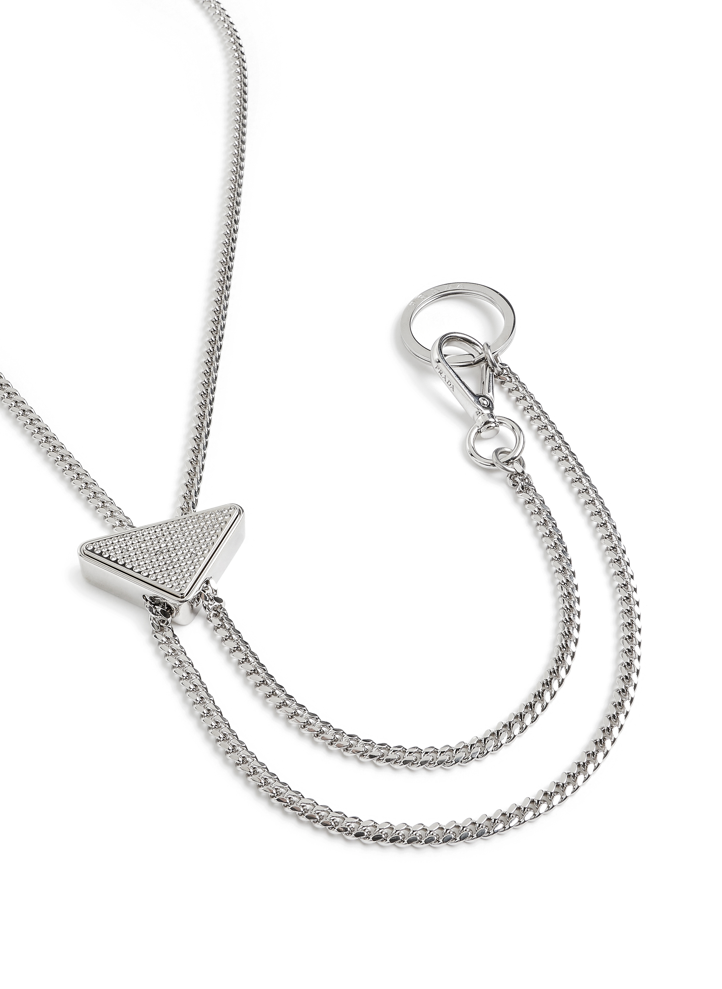 Collier double tour en acier et cristaux