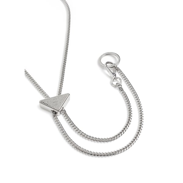 Collier double tour en acier et cristaux