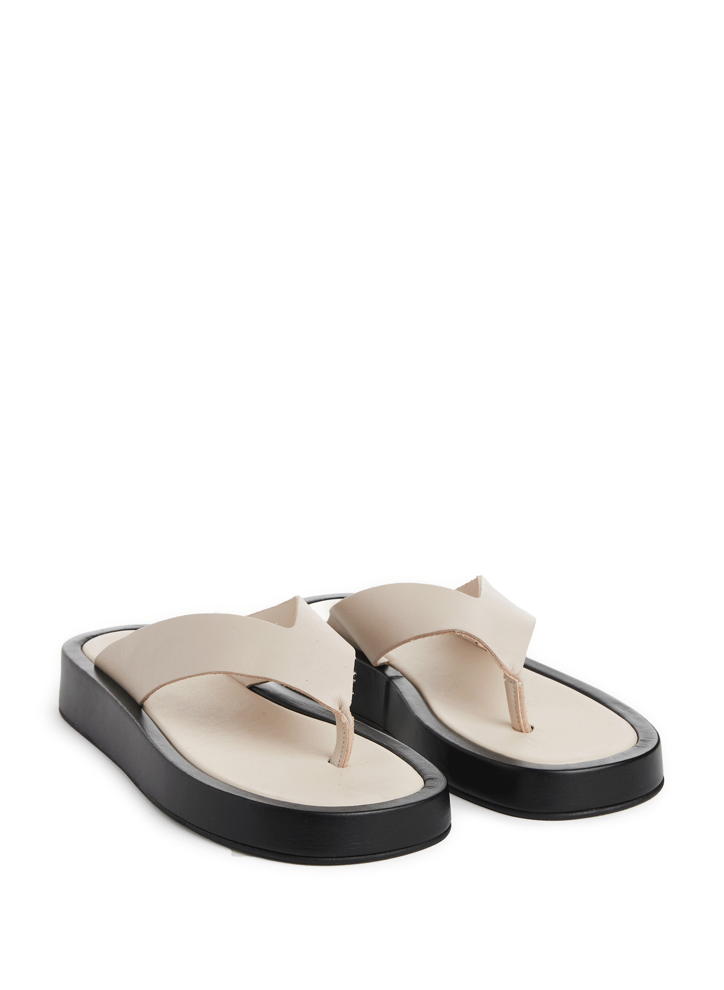 Leather platform flip flops ALOHAS Beige