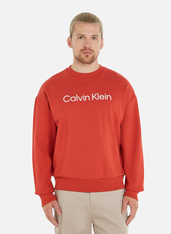 CALVIN KLEIN Sweatshirt en coton Rouge