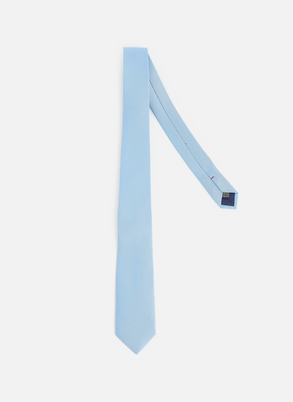 ATELIER F&B Cravate unie en soie Bleu