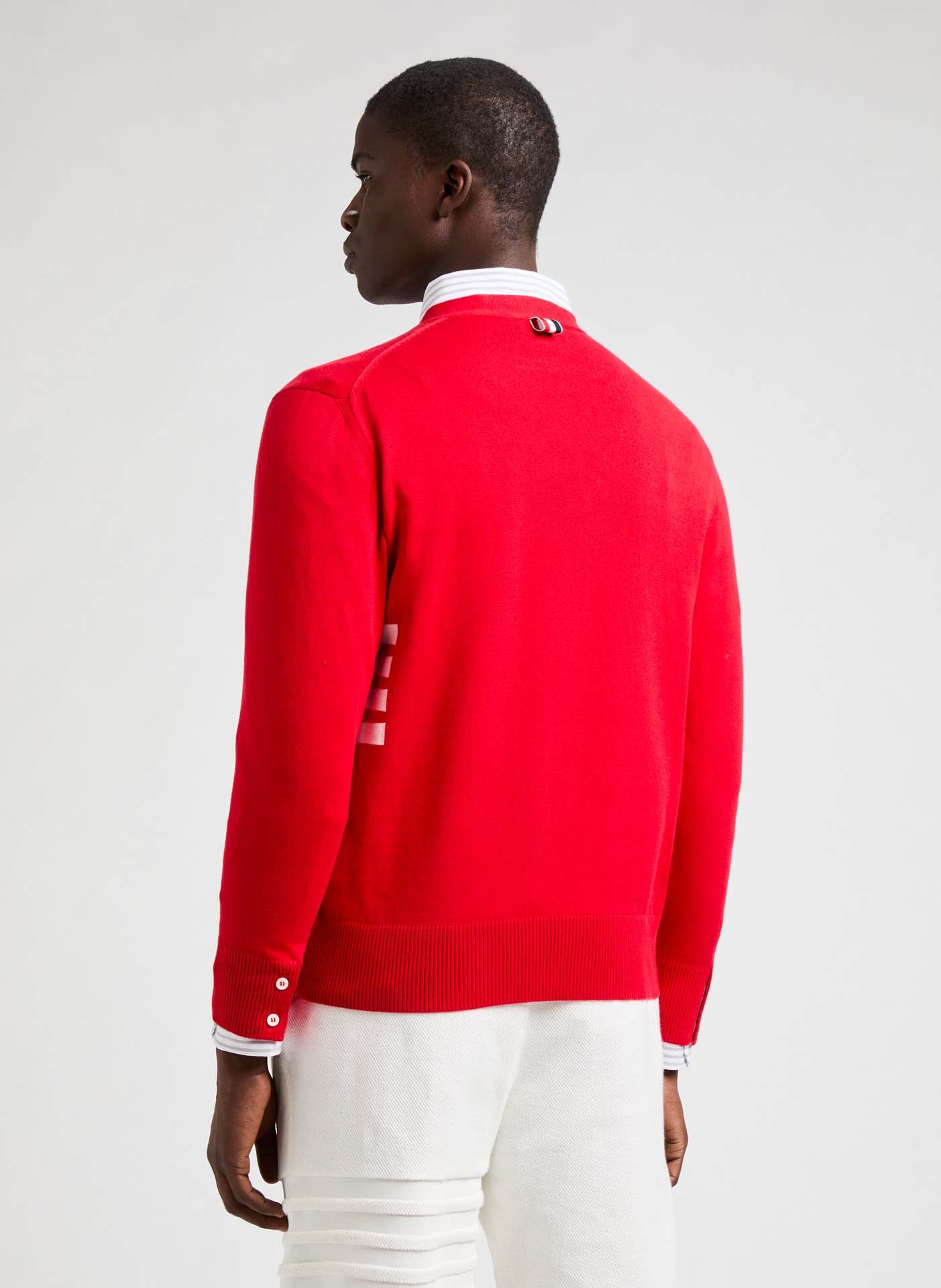 Cotton cardigan THOM BROWNE Red