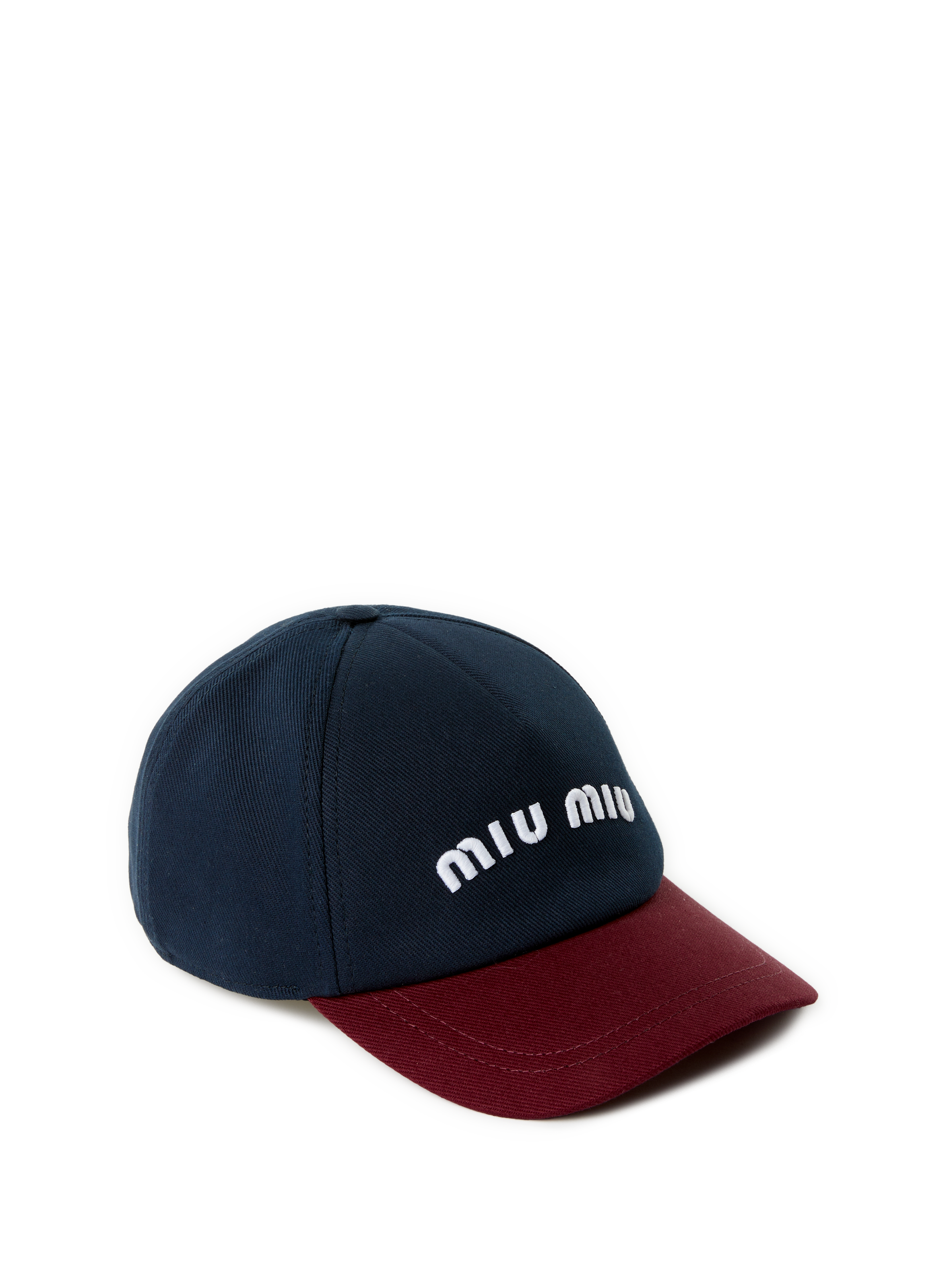 Casquette bicolore logotypée MIU MIU Multicolore