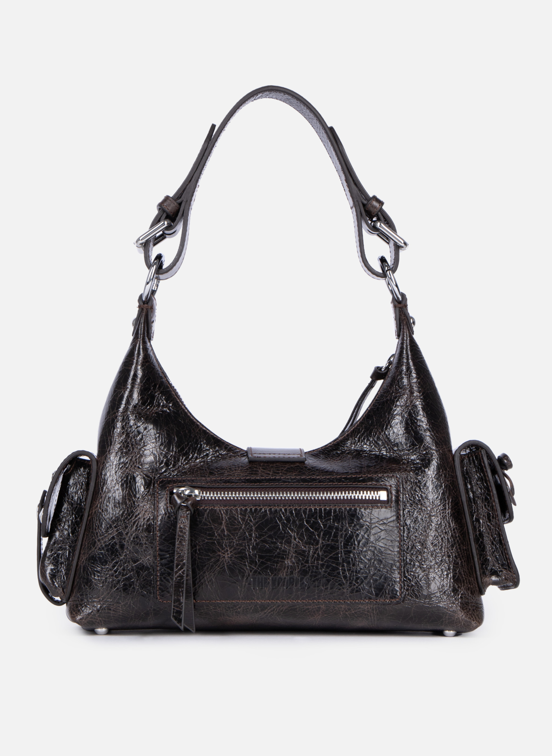 Sac amelia clouté en cuir craquelé THE KOOPLES Marron