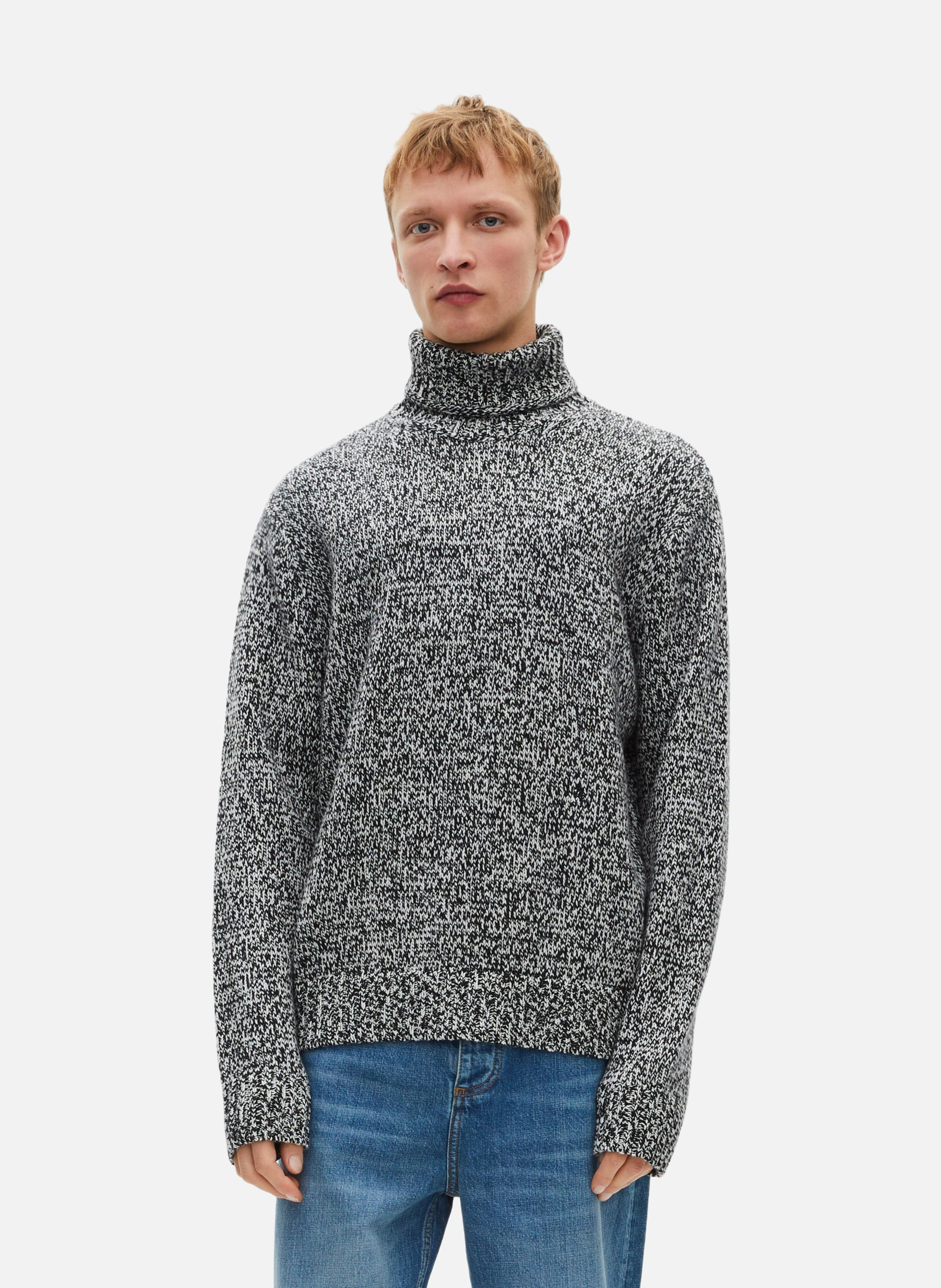 Pull col roulé mouliné THE KOOPLES Noir