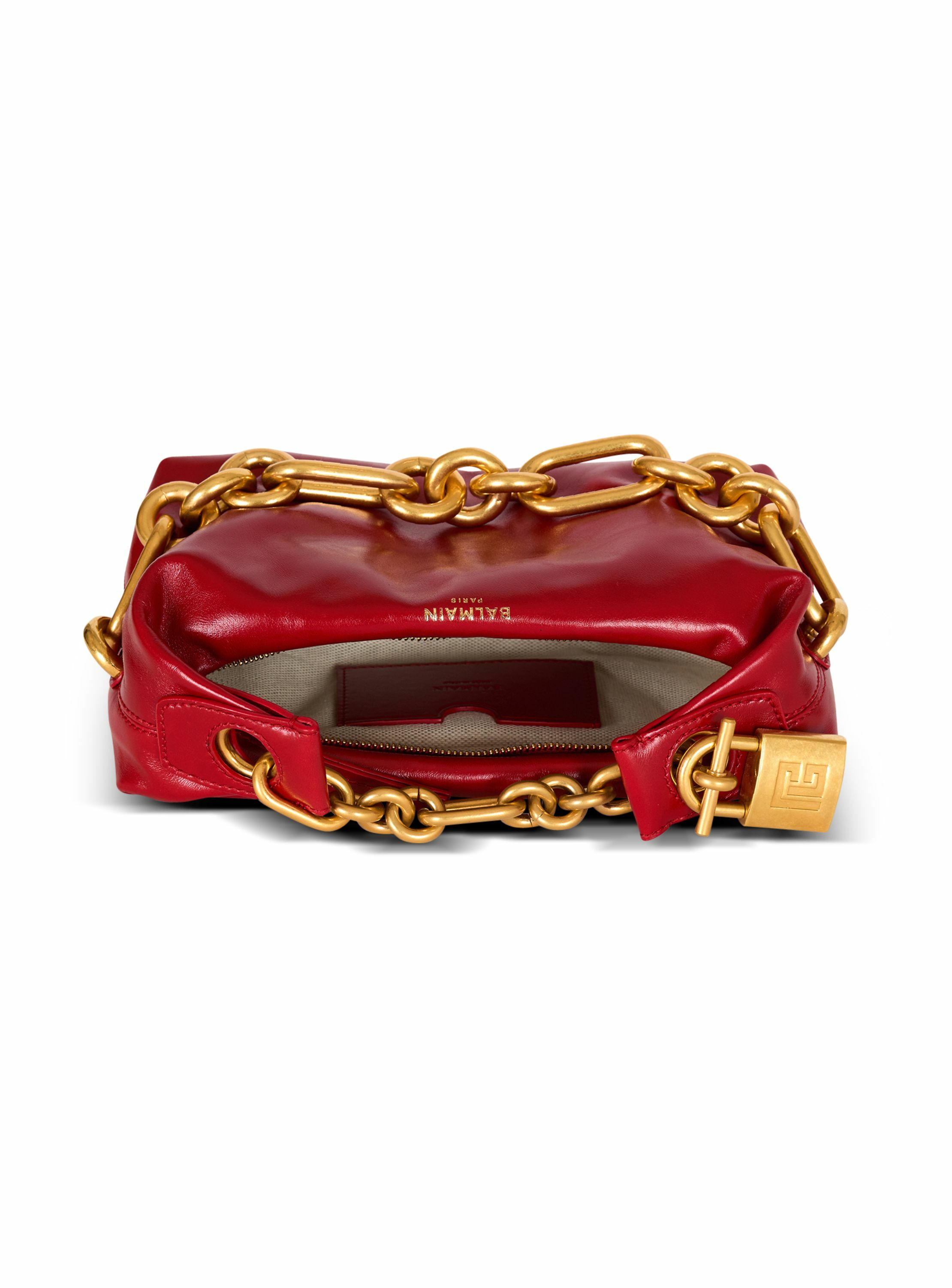 Sac sync mini en cuir de veau BALMAIN Rouge