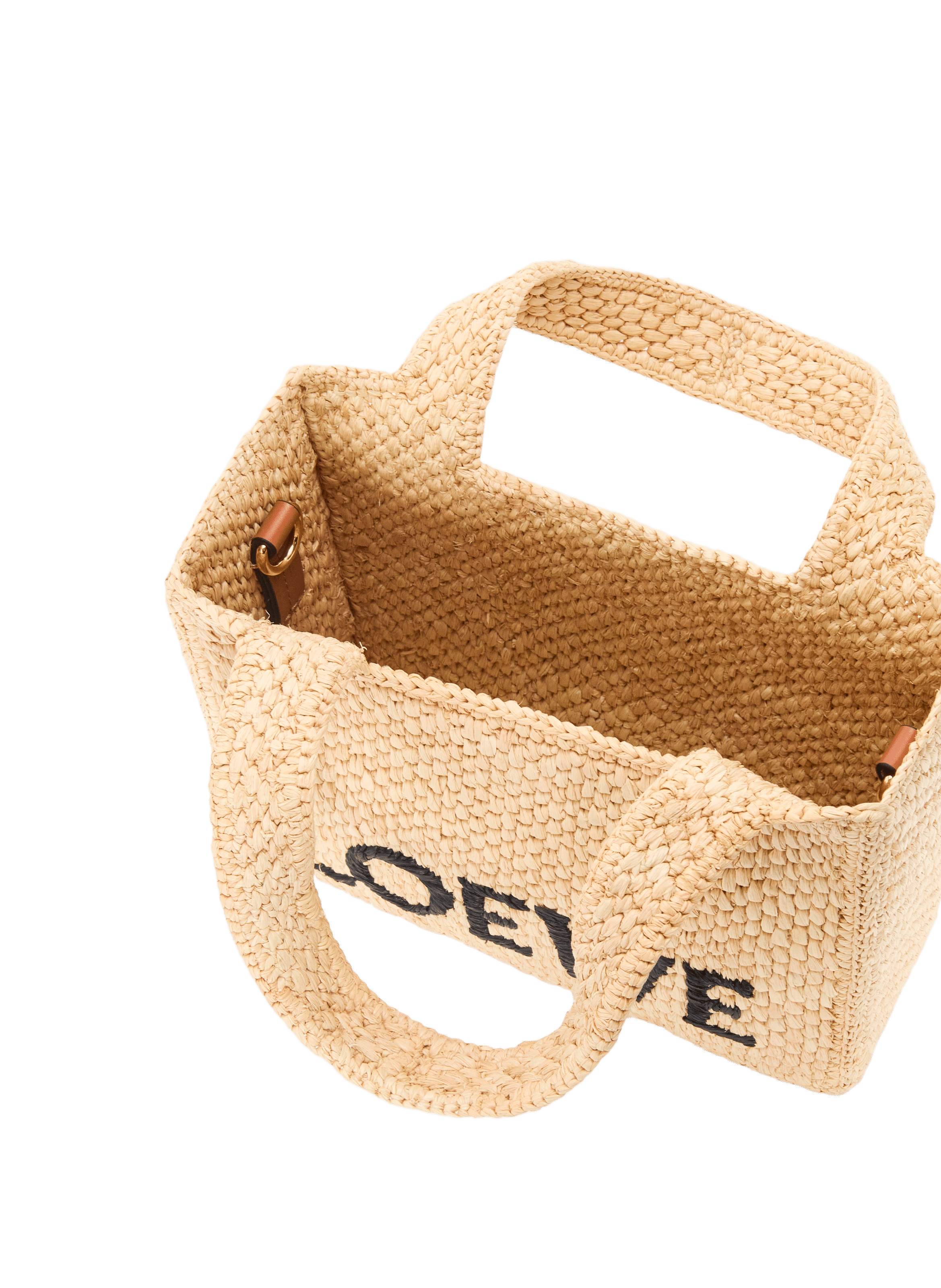 Mini LOEWE Font Tote in raffia LOEWE Beige