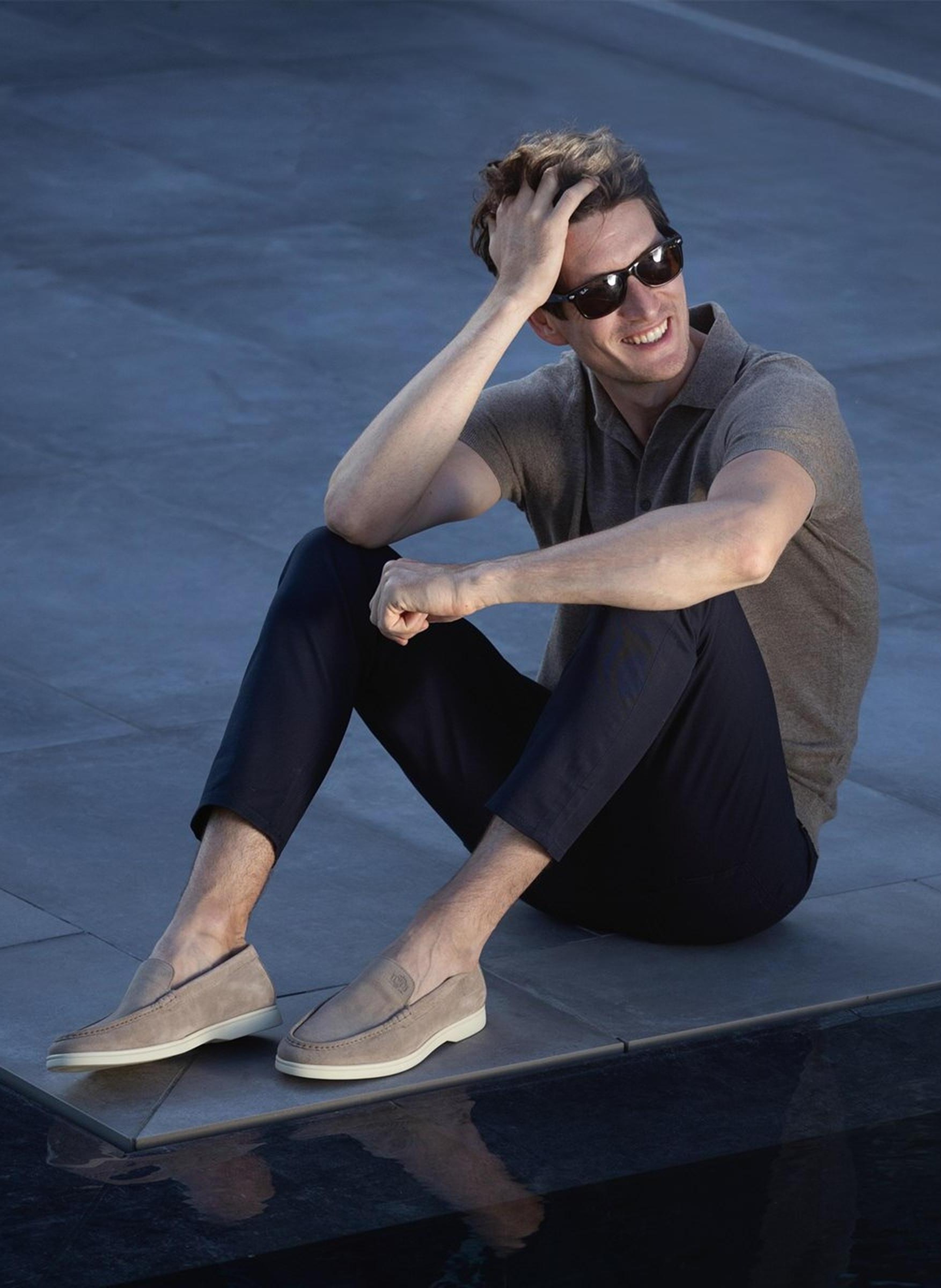 Mocassin velours monaco FINSBURY Beige