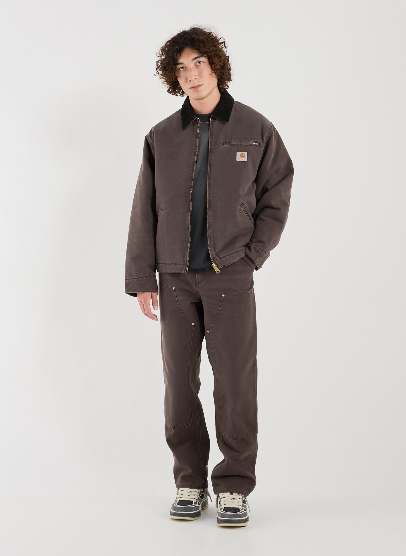 Veste ample à col contrasté en coton CARHARTT WIP Marron