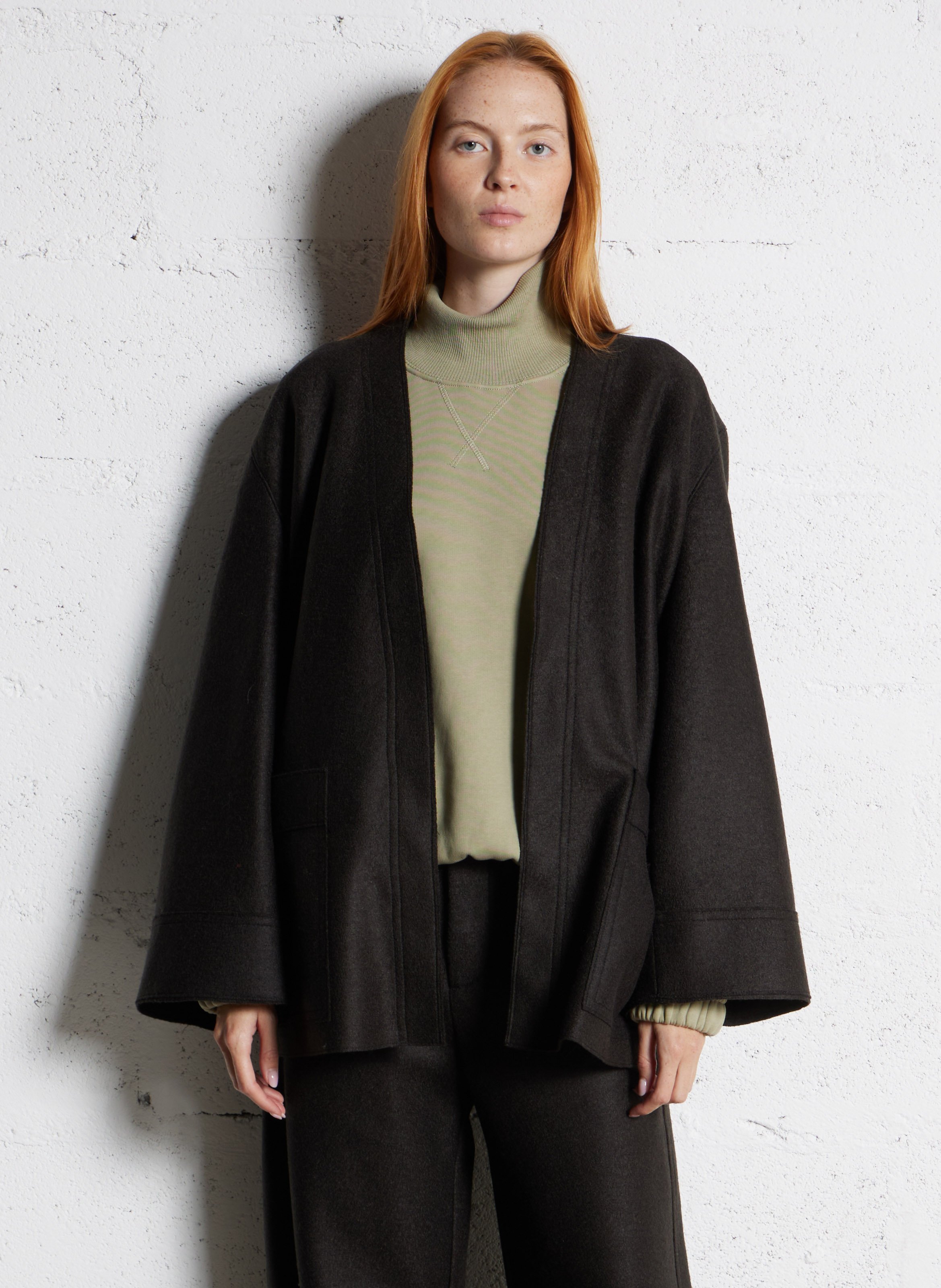 Kimono en laine vierge Balme SOEUR Vert