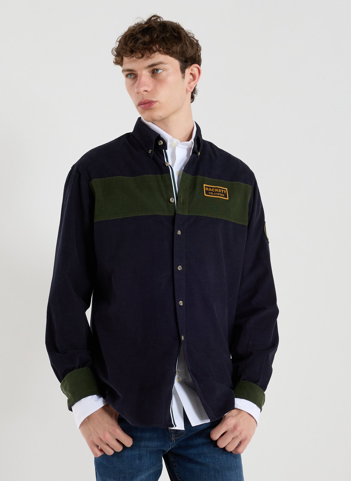 HACKETT  Cotton shirt Blue