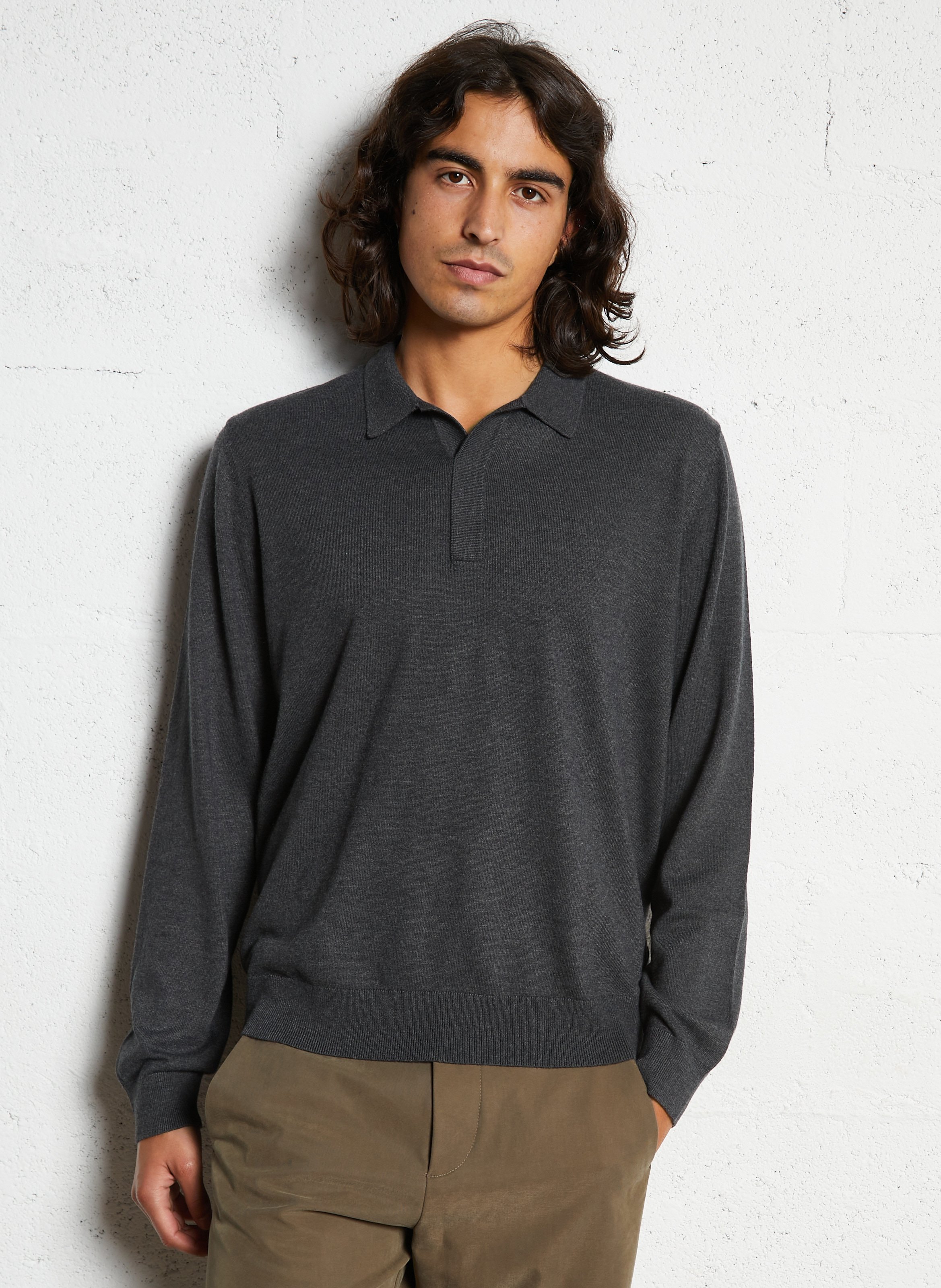 Pull col polo IKKS Gris