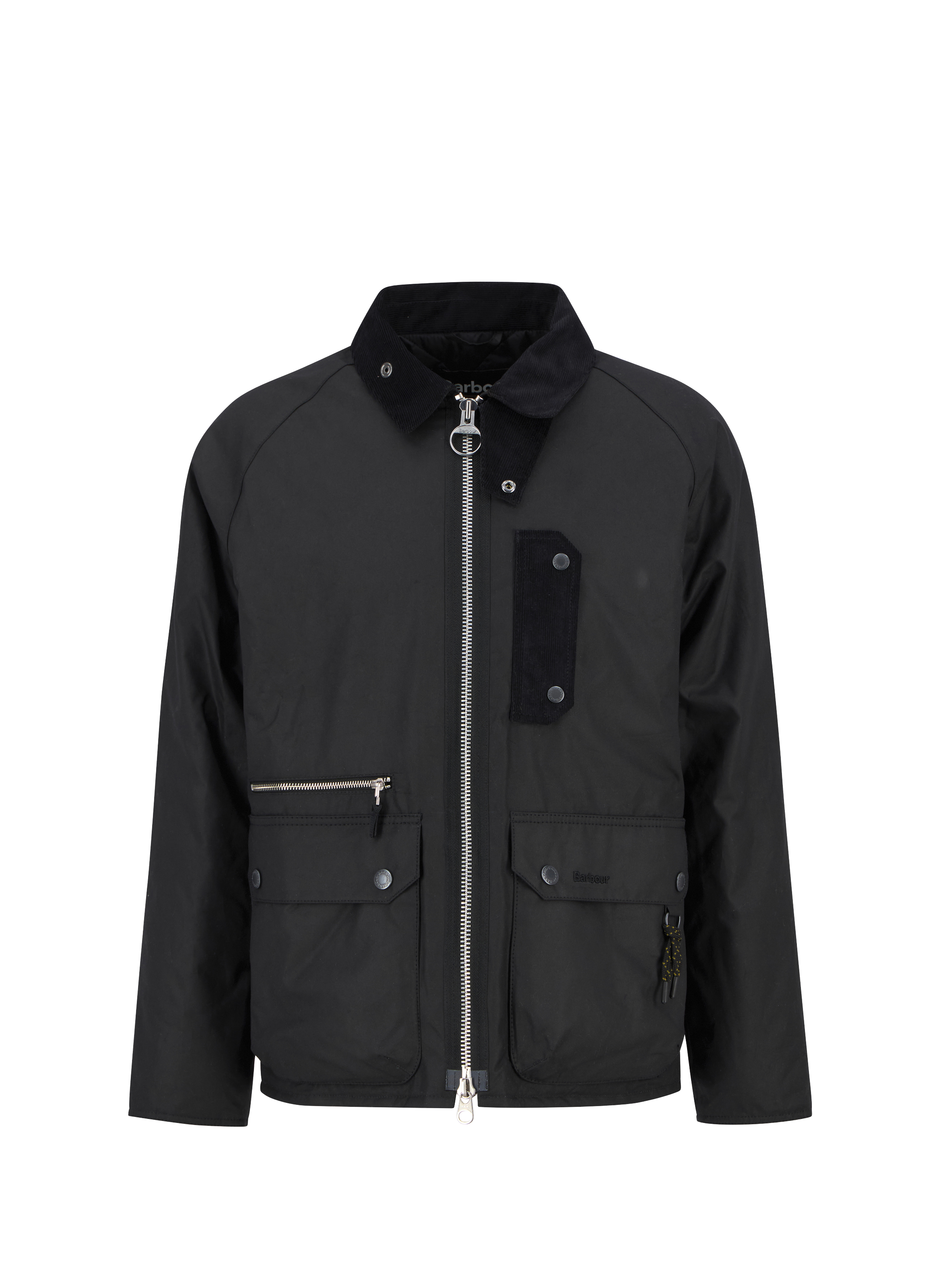 Veste zippée en coton ciré BARBOUR Noir