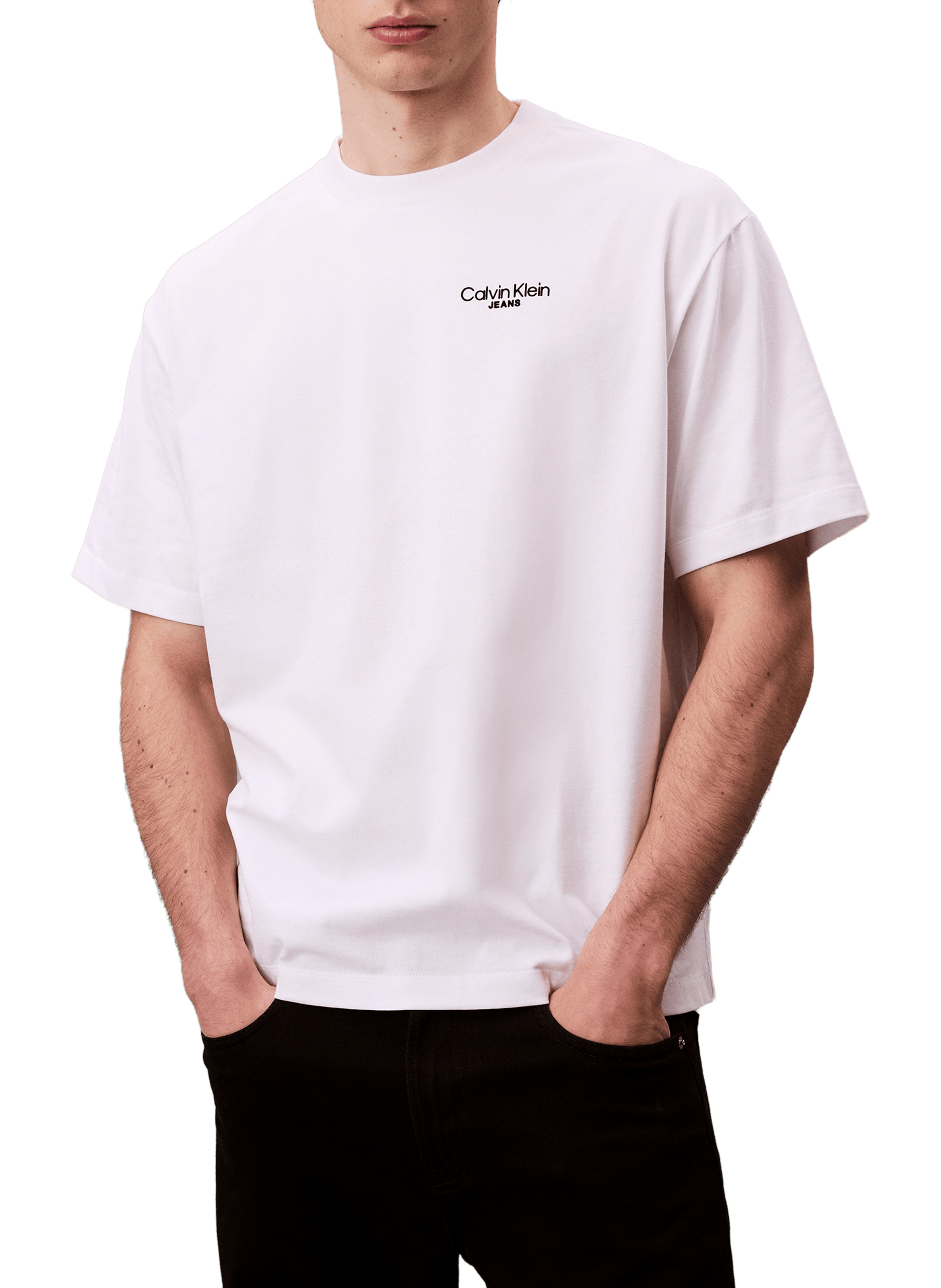 T-shirt imprimé en coton CALVIN KLEIN Blanc
