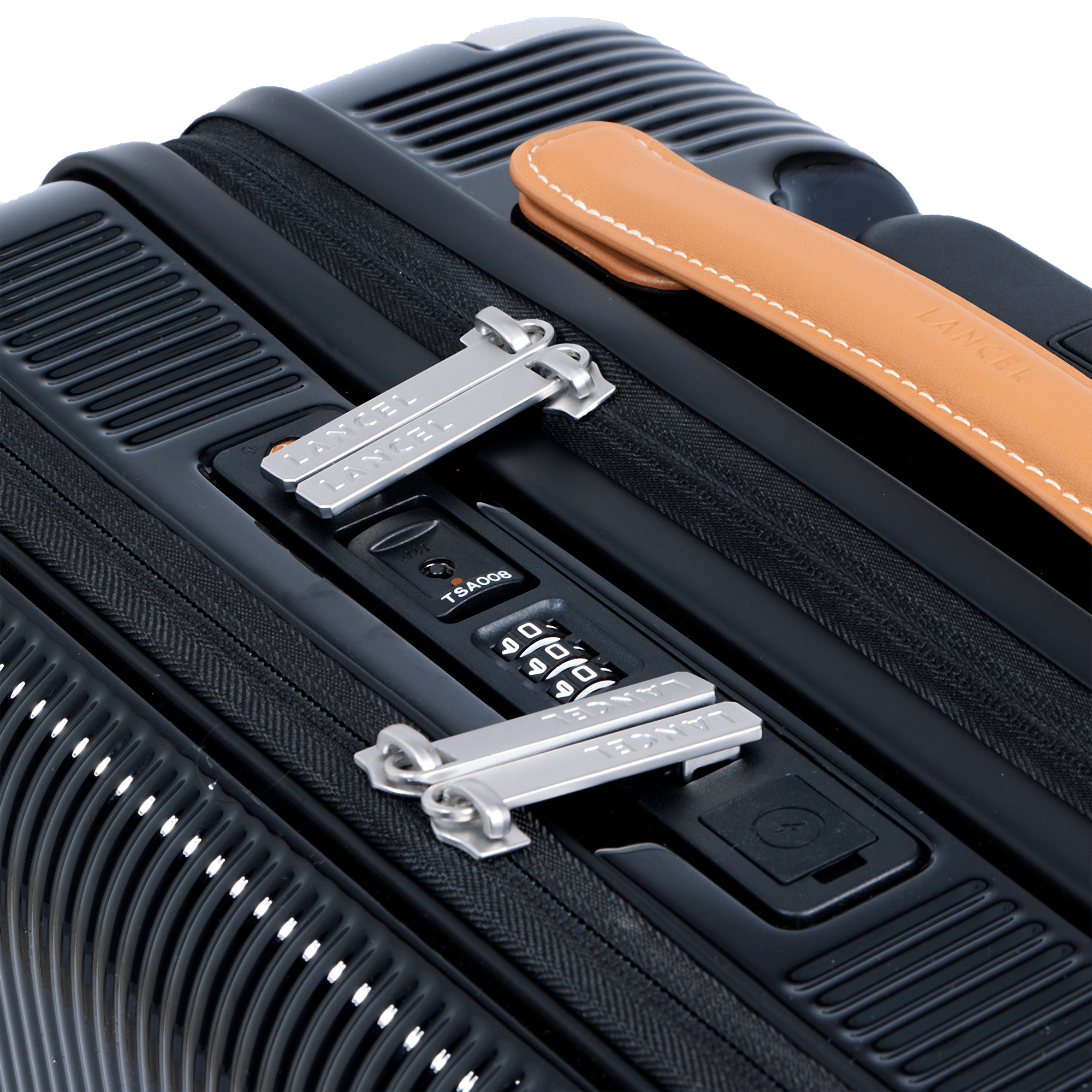 Vanity case zippé empreinte de lancel en polycarbonate et cuir LANCEL Noir