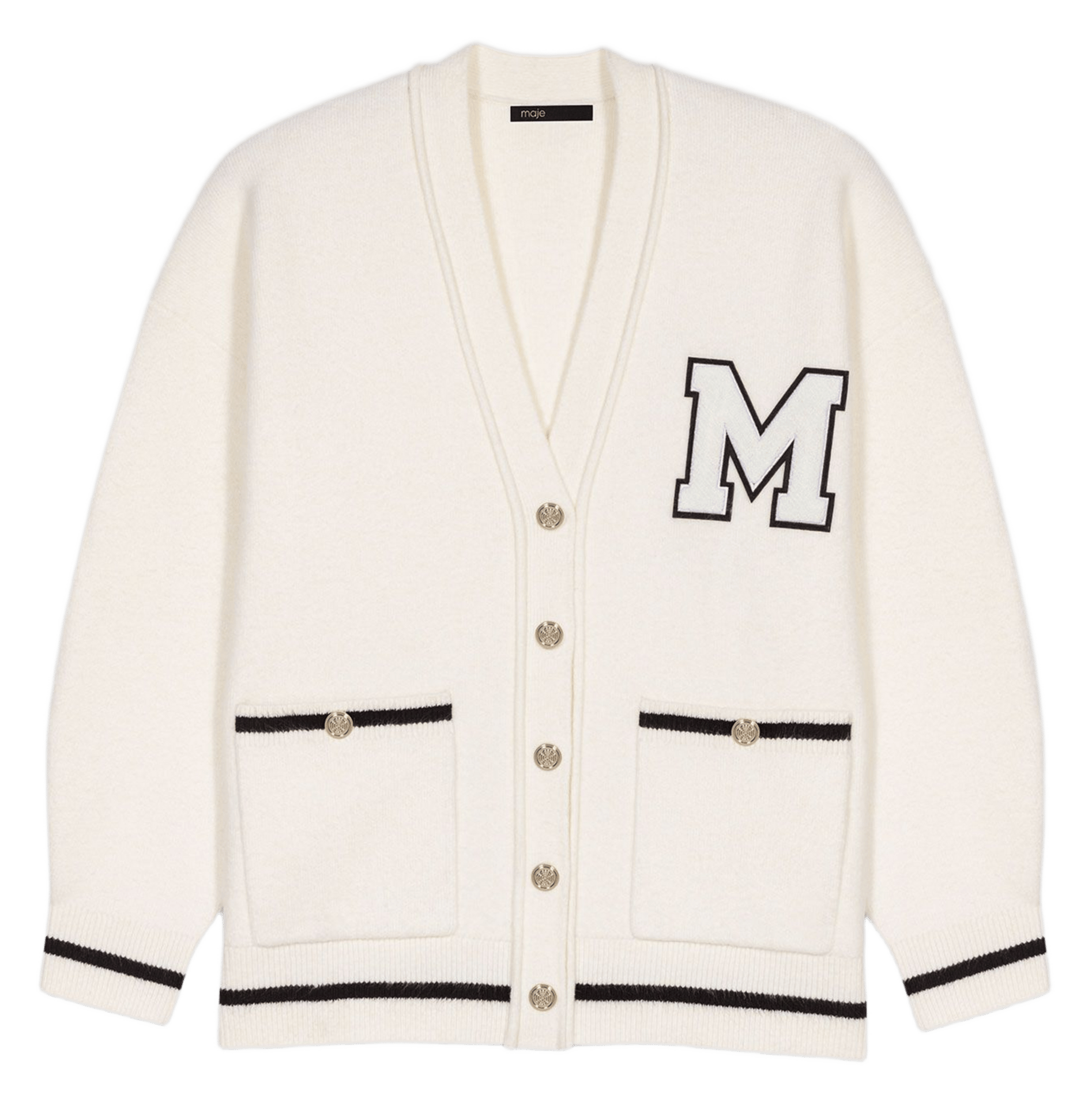 Gilet col v MAJE Beige