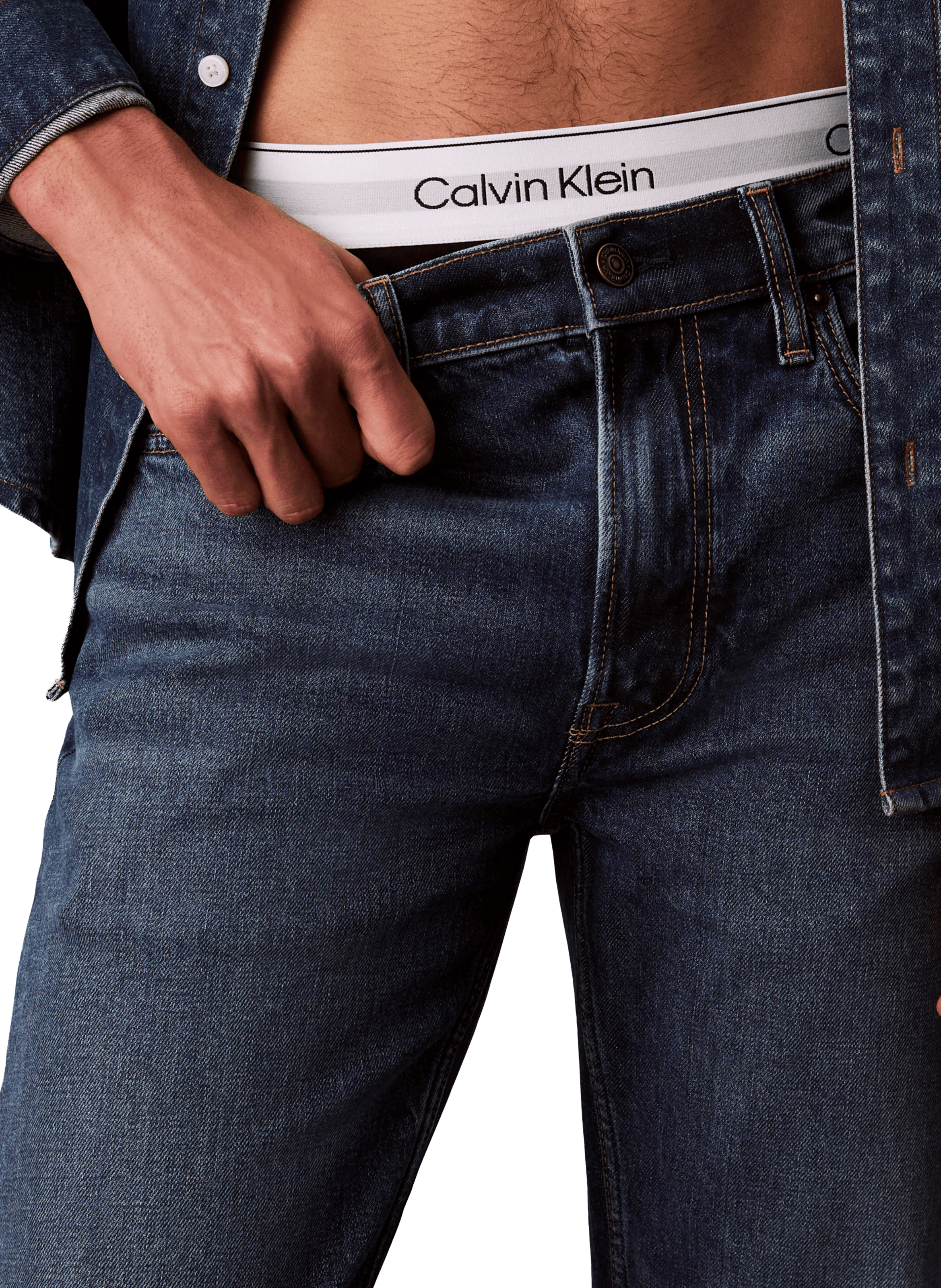 Cotton-blend slim-fit jeans CALVIN KLEIN Blue