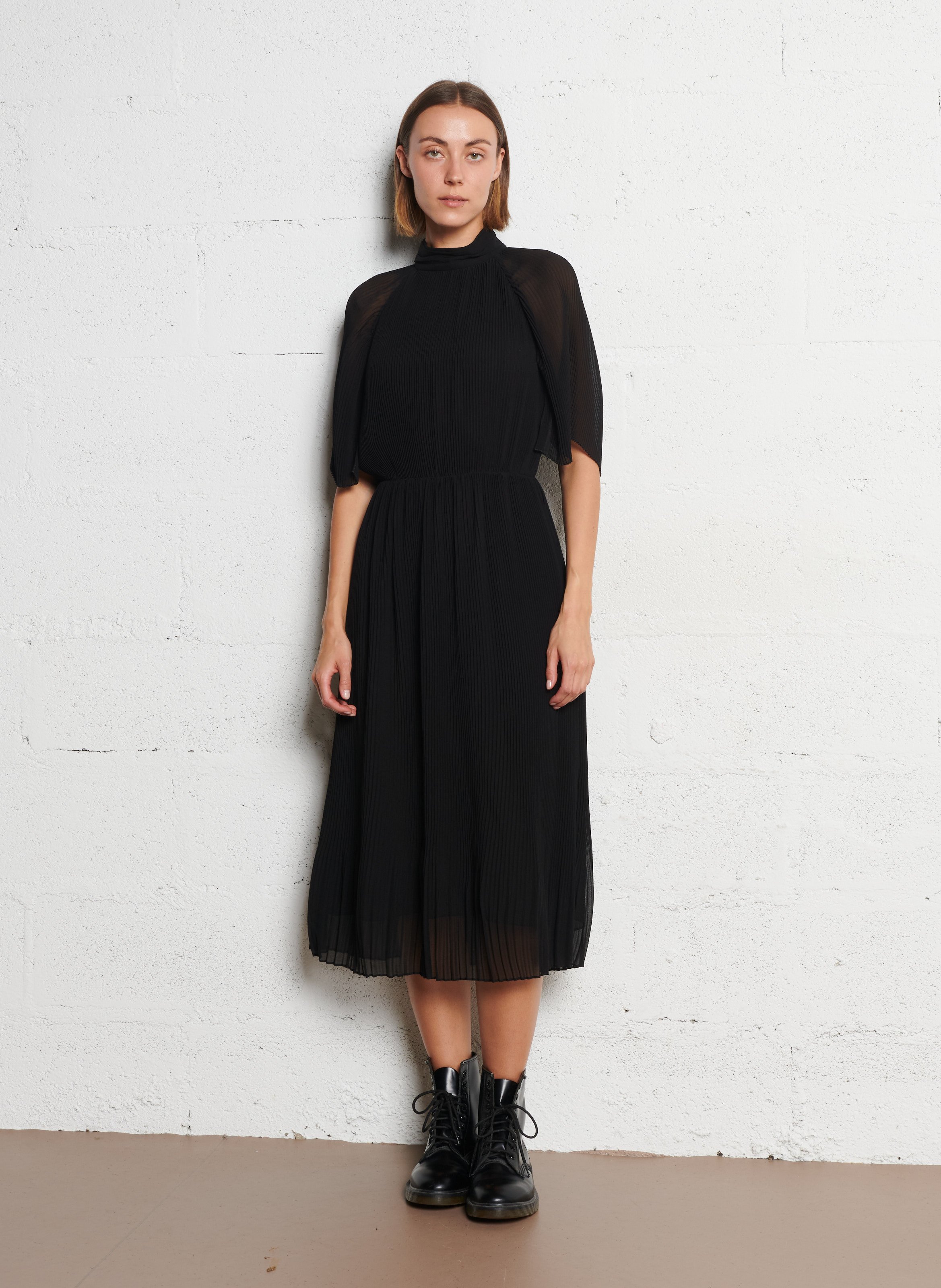 Robe midi plissée IKKS Noir