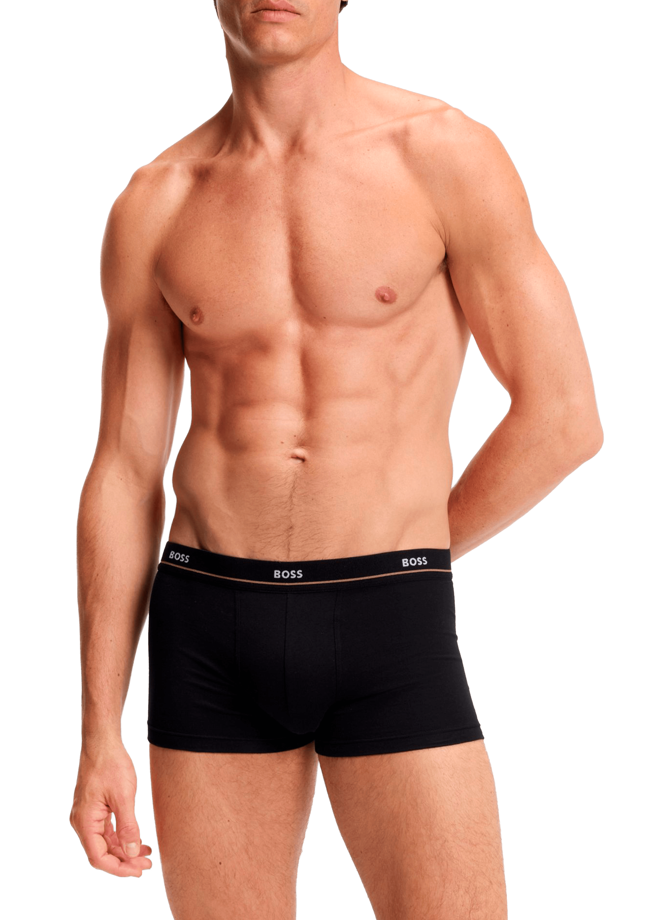 Set of 5 plain boxers in blended cotton BOSS Black