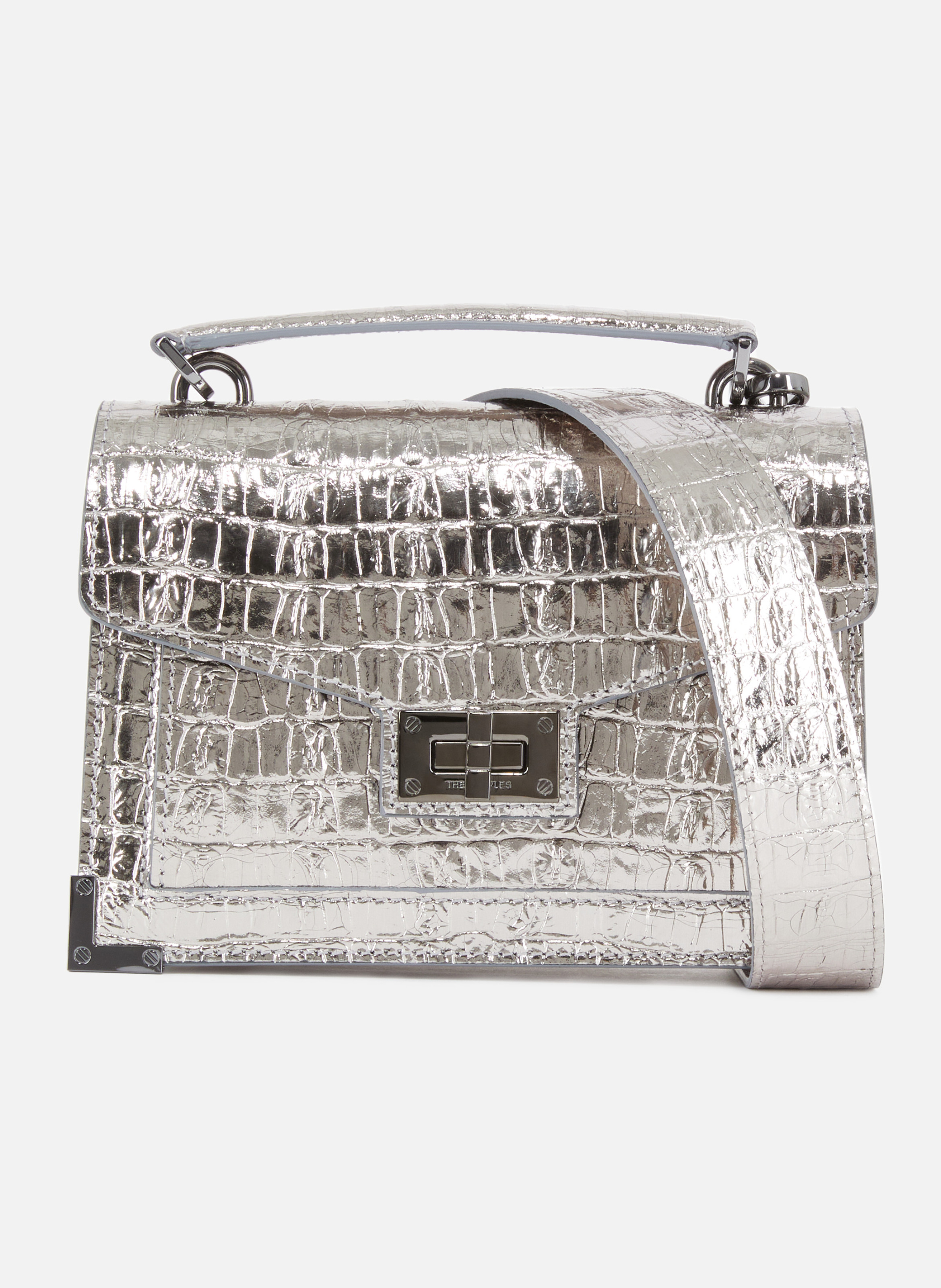 Sac emily small en cuir effet crocodile THE KOOPLES Gris