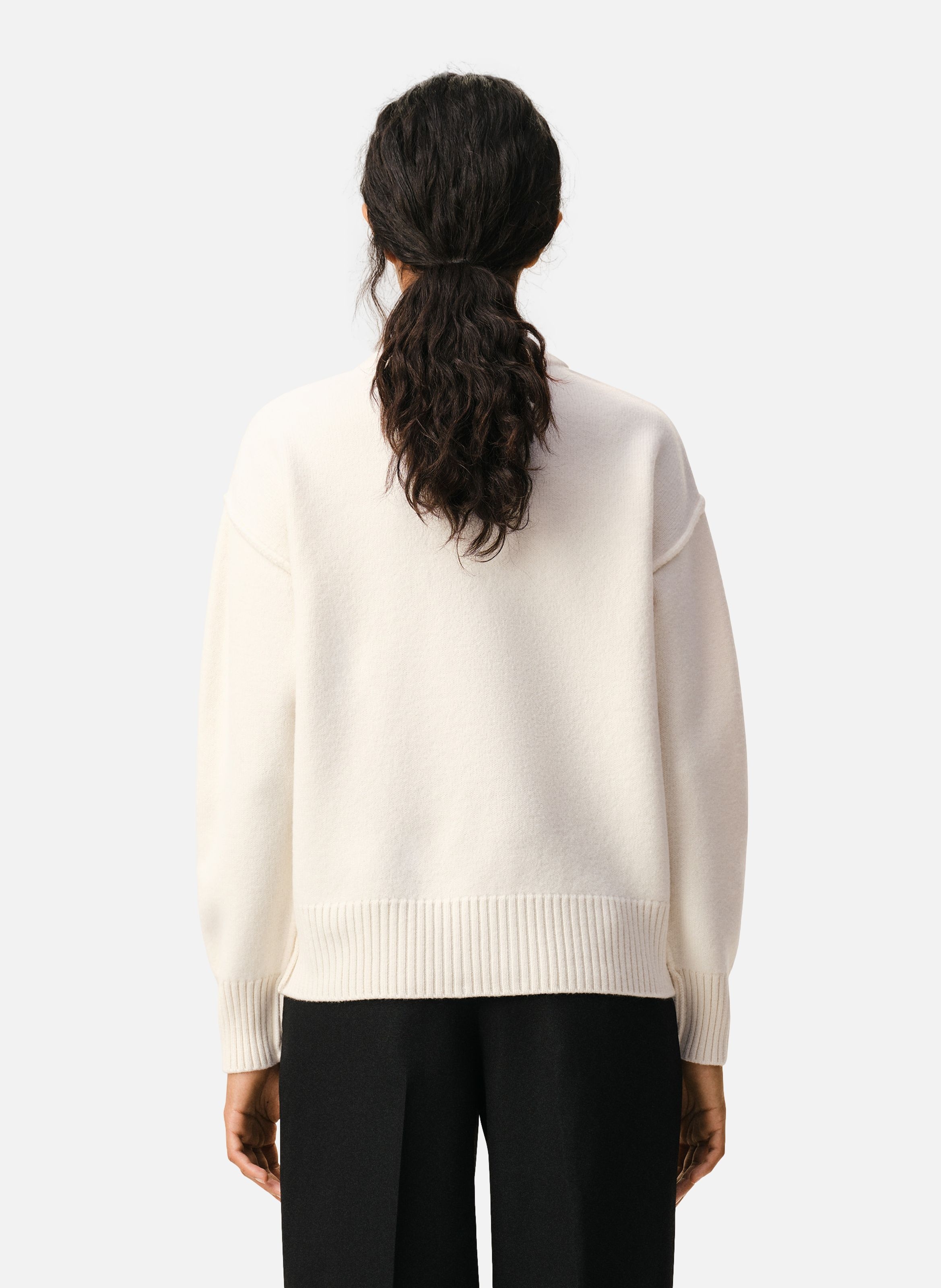 Cardigan Ami De Coeur En Laine unisexe AMI PARIS Blanc
