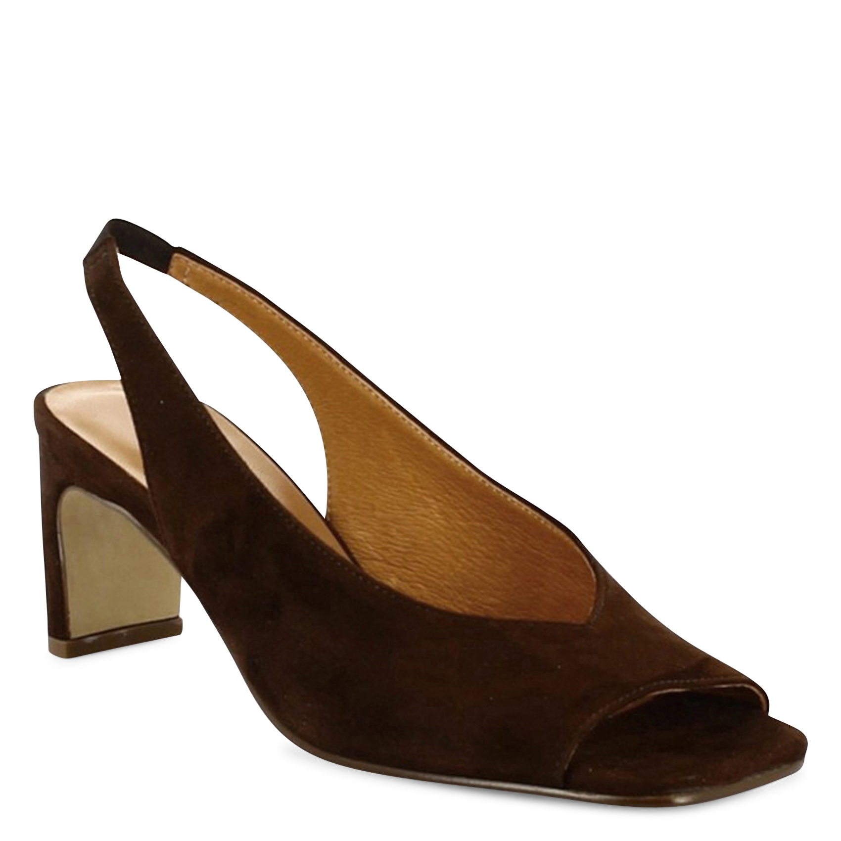 Escarpins slingbacks en cuir velours dicton JONAK Marron