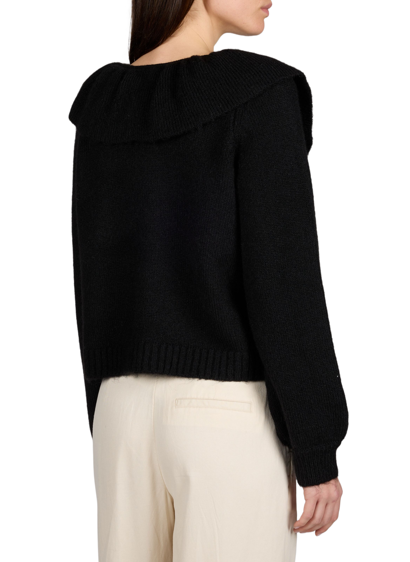 Cardigan col volanté OBJECT Noir