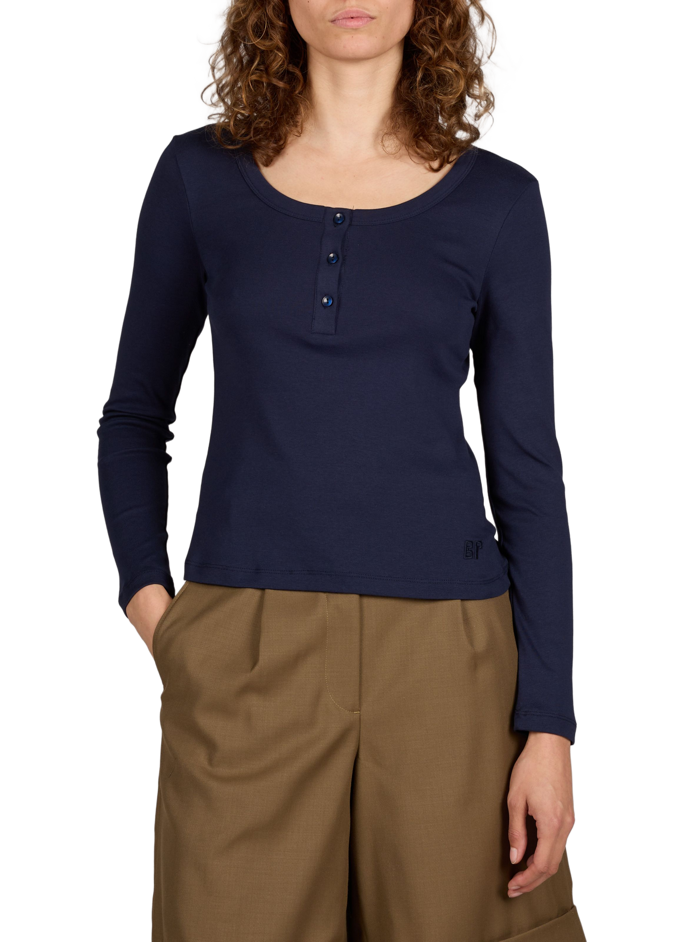 Long-sleeve cotton top BAUM UND PFERDGARTEN Blue