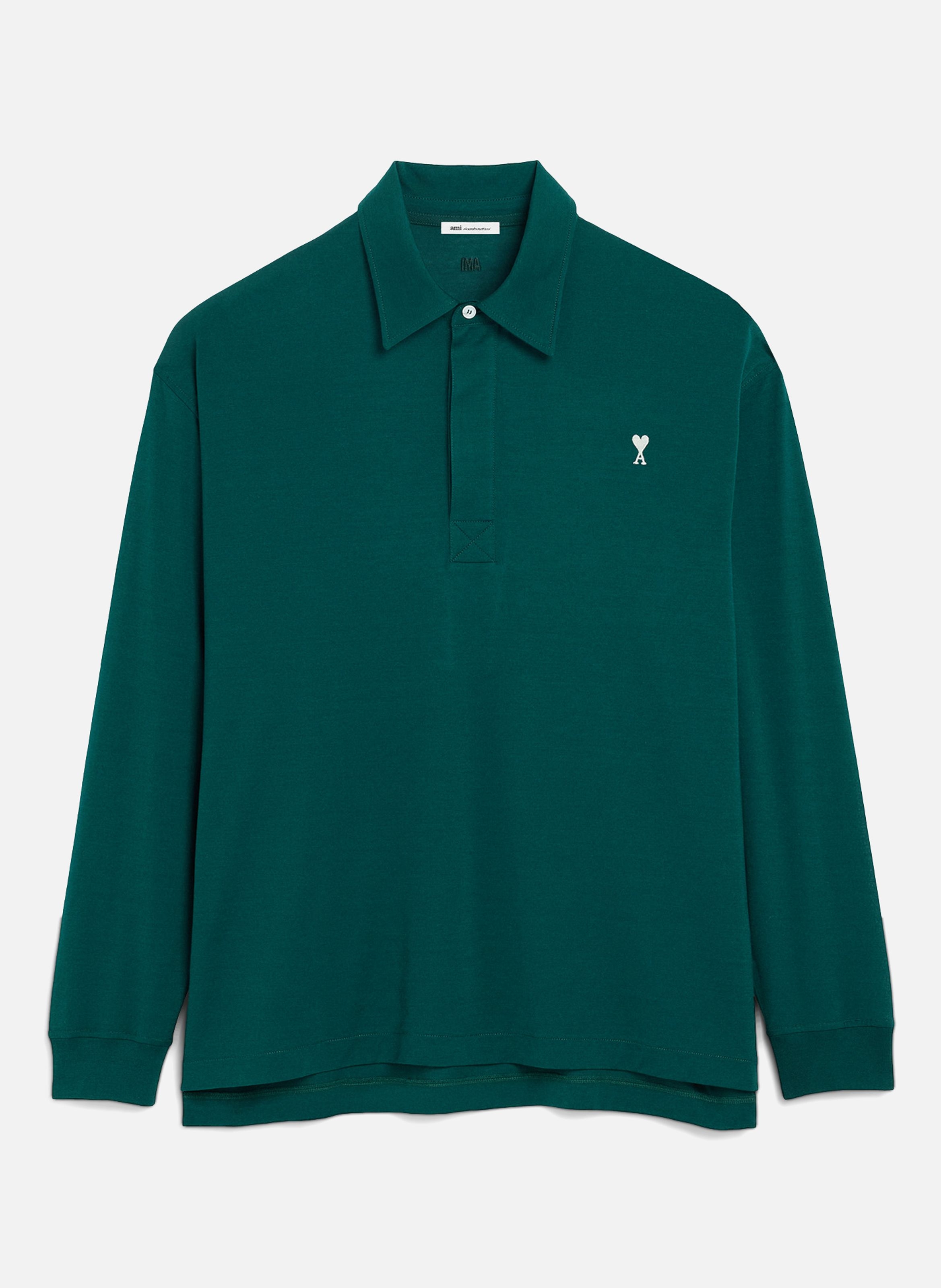 Polo ami de coeur en coton AMI PARIS Vert
