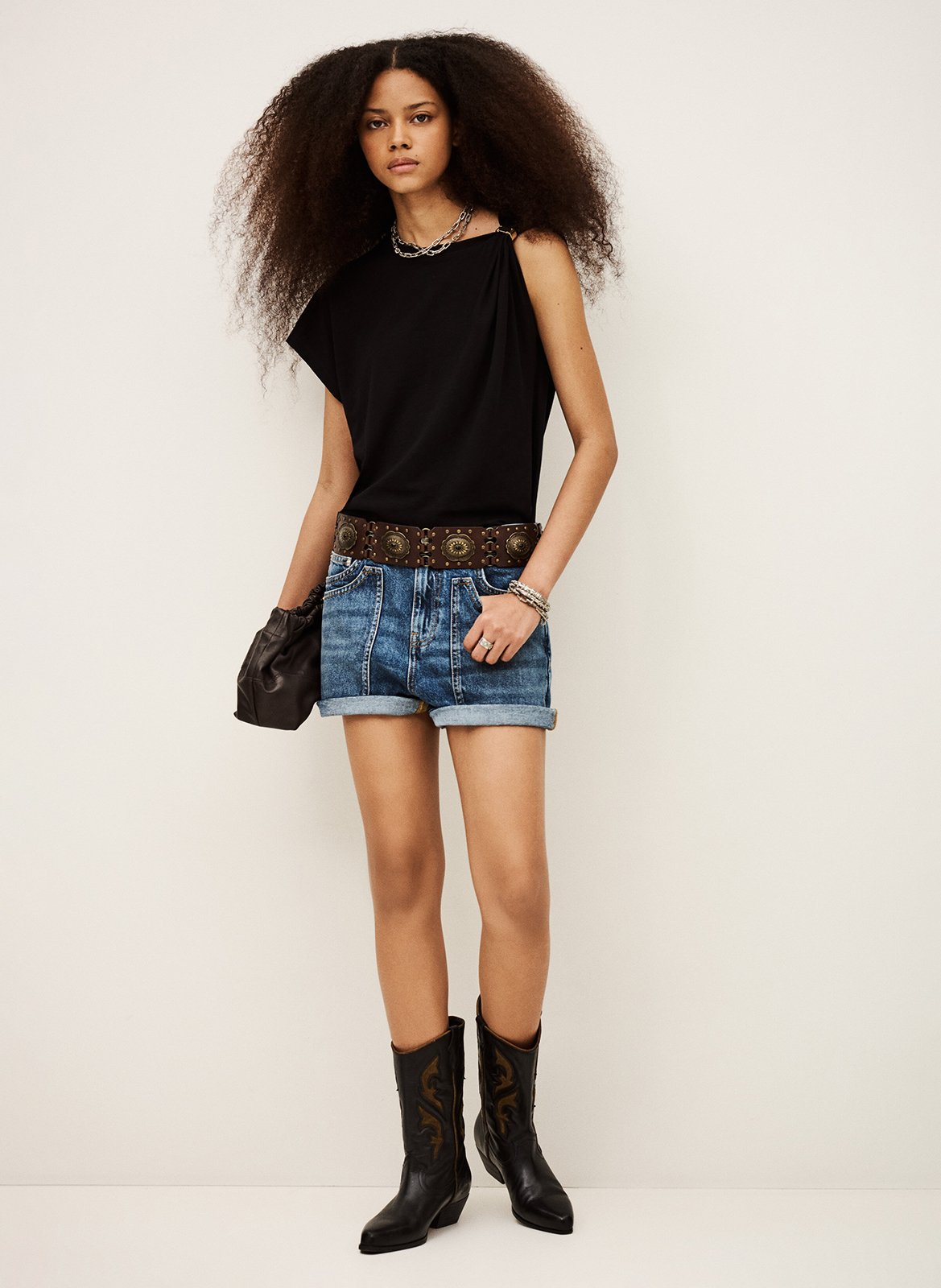 Tee-shirt col rond allia BA&SH Noir