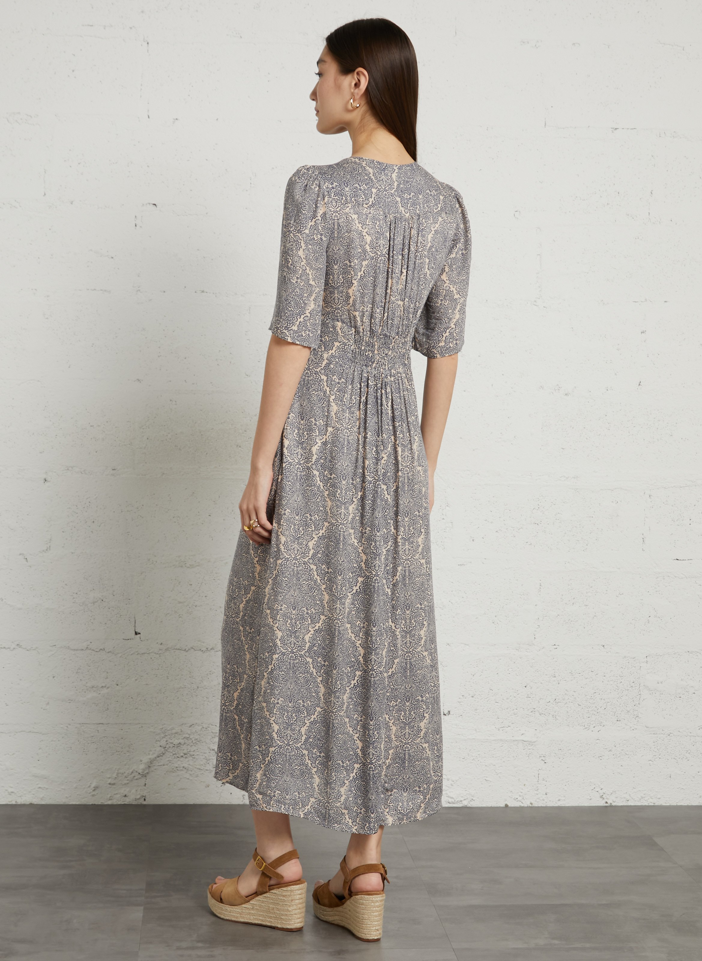 Robe longue imprimée love MAISON 123 Bleu