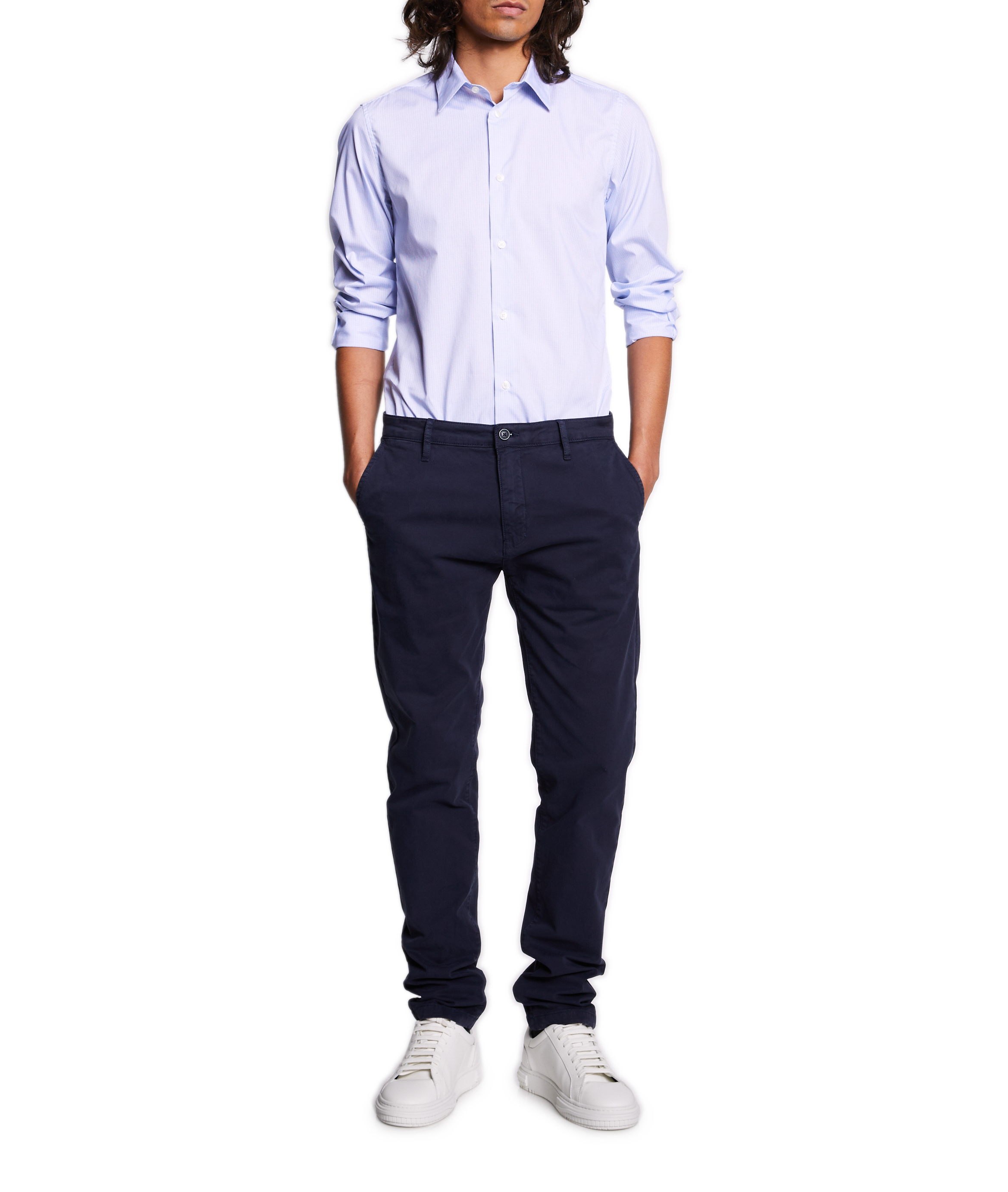 Chemise slim en coton AU PRINTEMPS PARIS Bleu