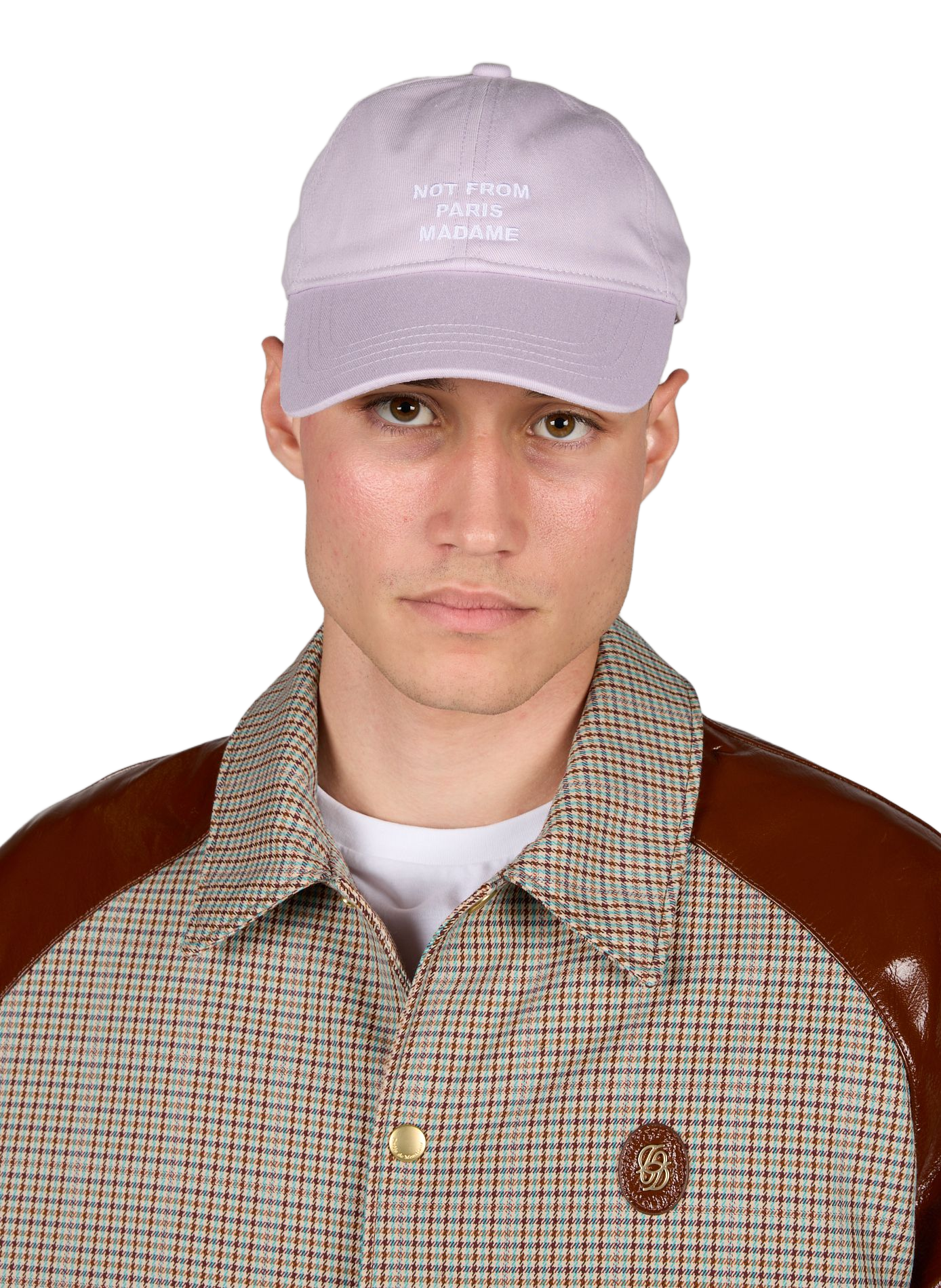 Embroidered Cotton Slogan Cap DROLE DE MONSIEUR Purple