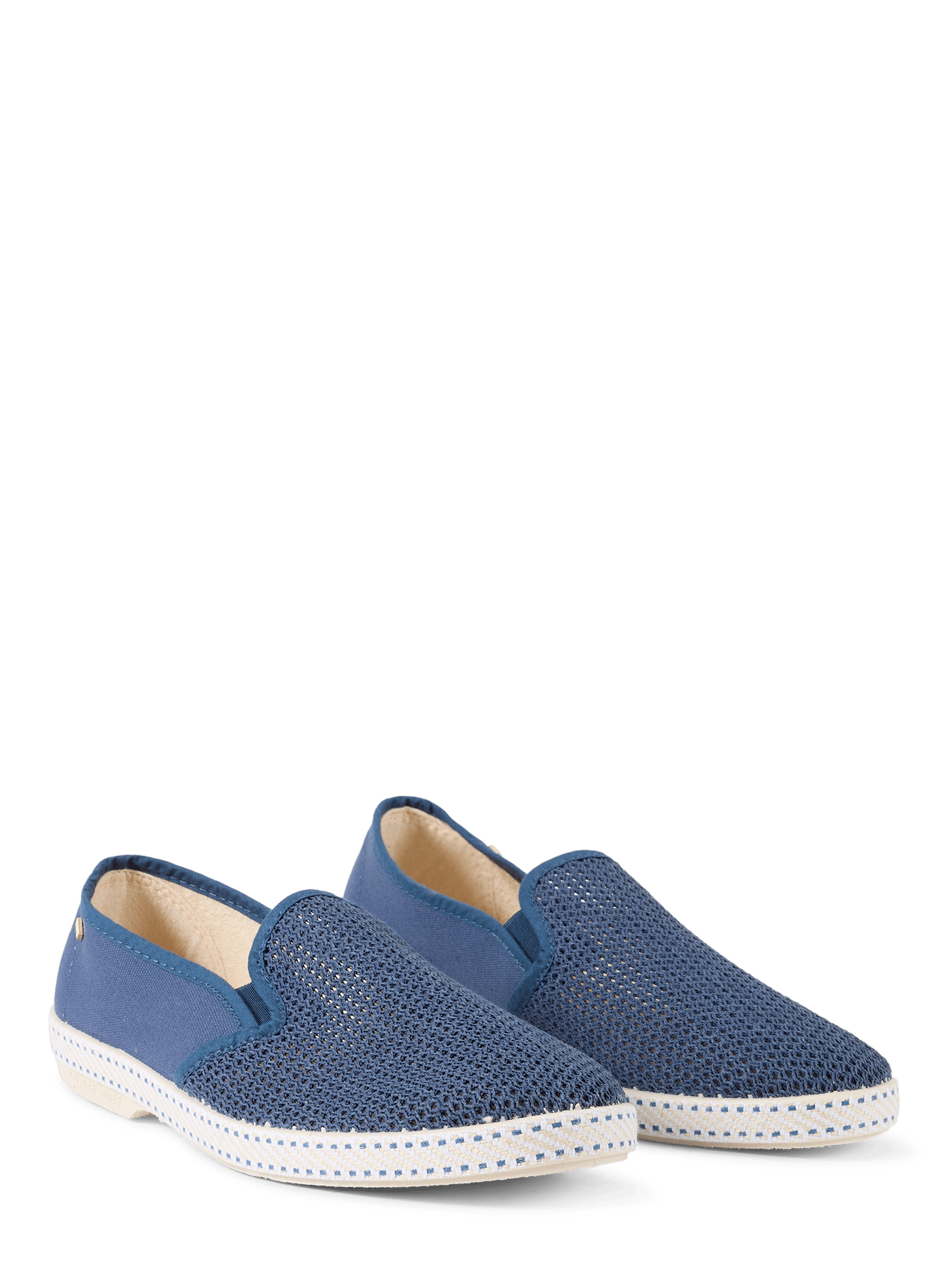 Mesh-look cotton canvas loafers RIVIERAS Blue