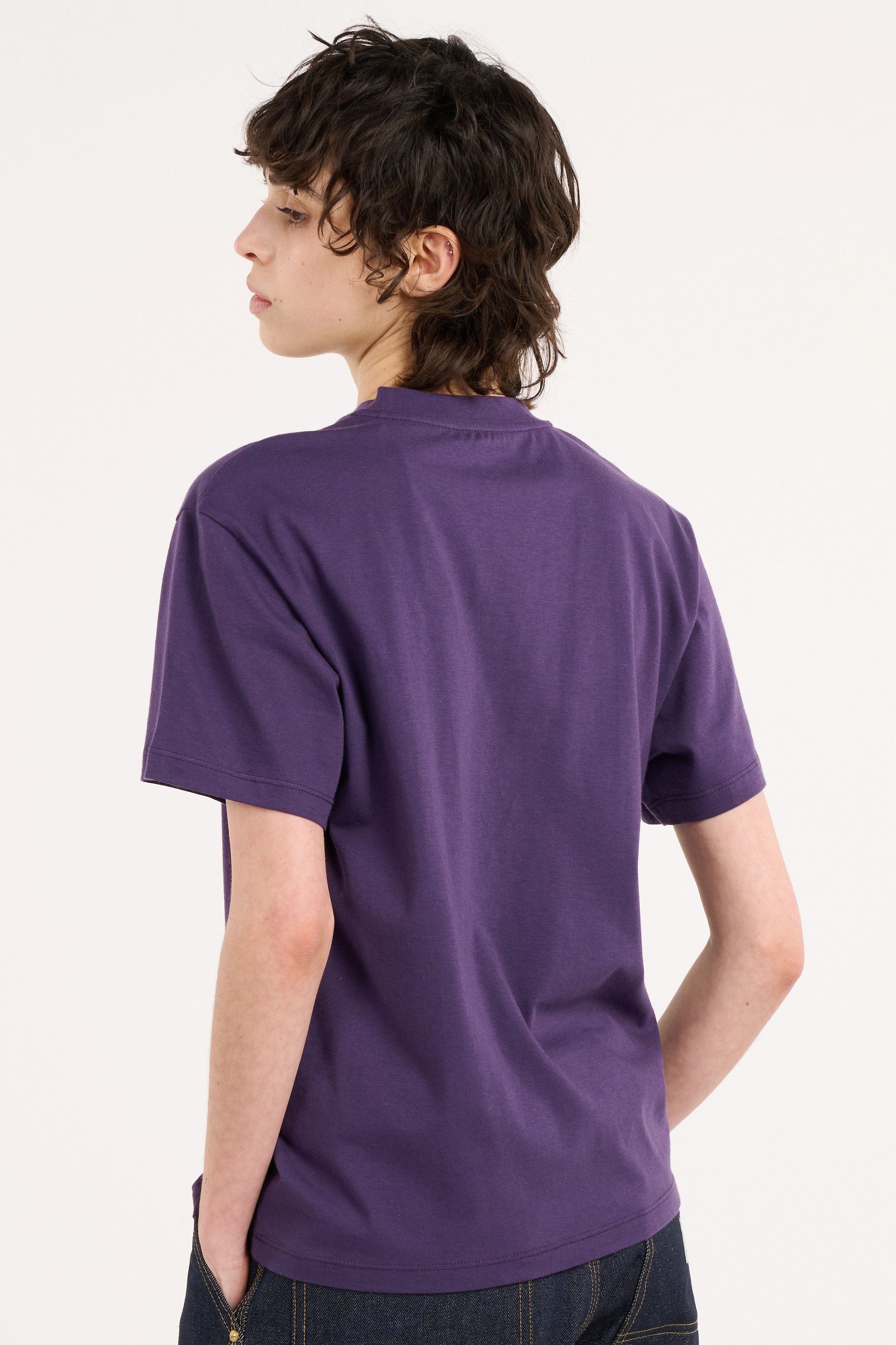 T-shirt w' s/s script embroidery t-s CARHARTT WIP Violet