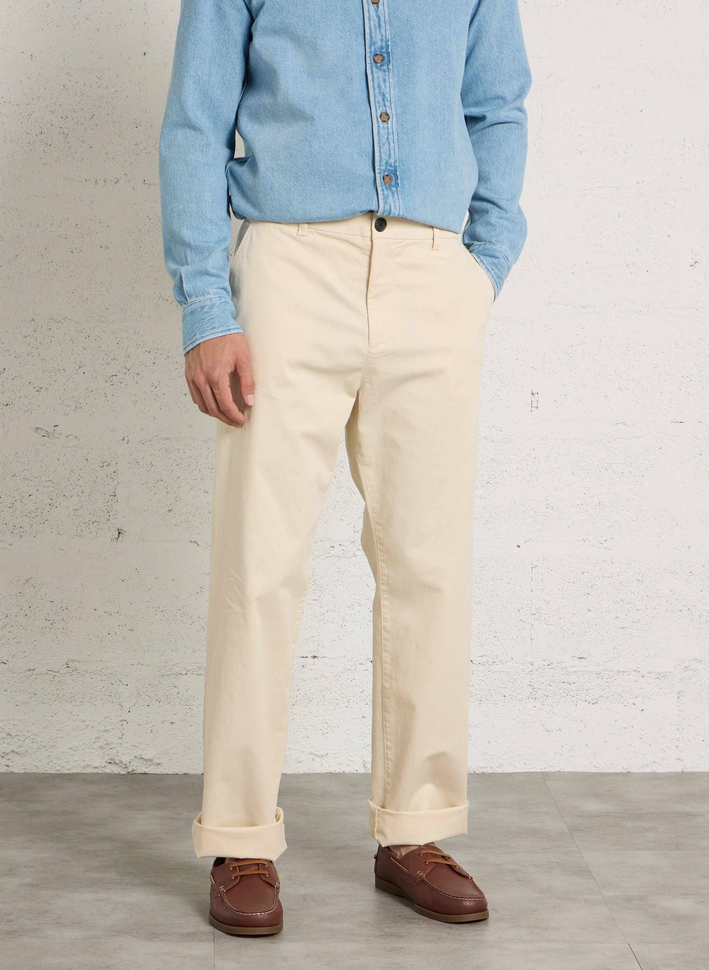 Pantalon chino droit uni IKKS Blanc