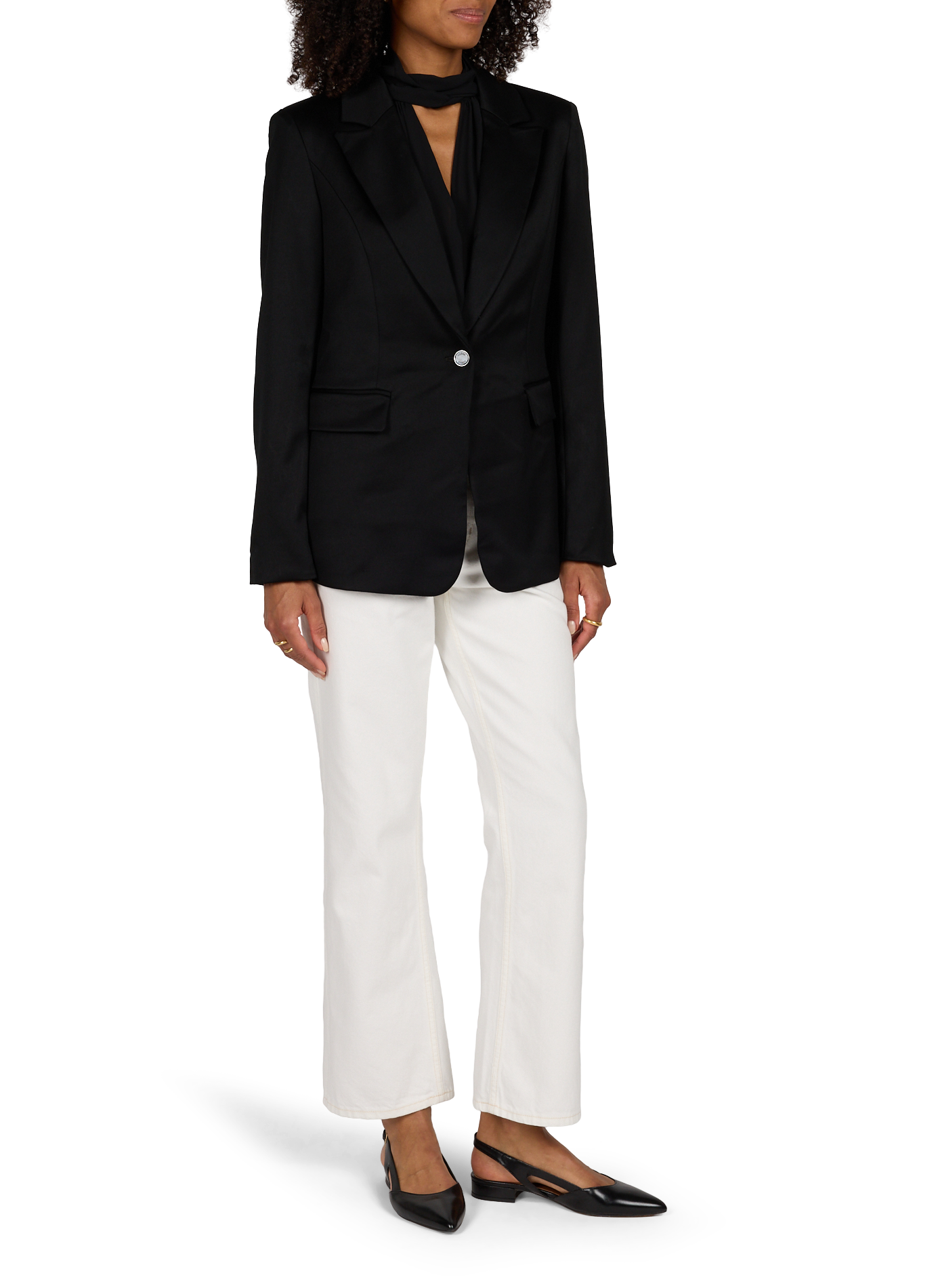 Einfarbiger Chloé-Blazer GUESS Schwarz