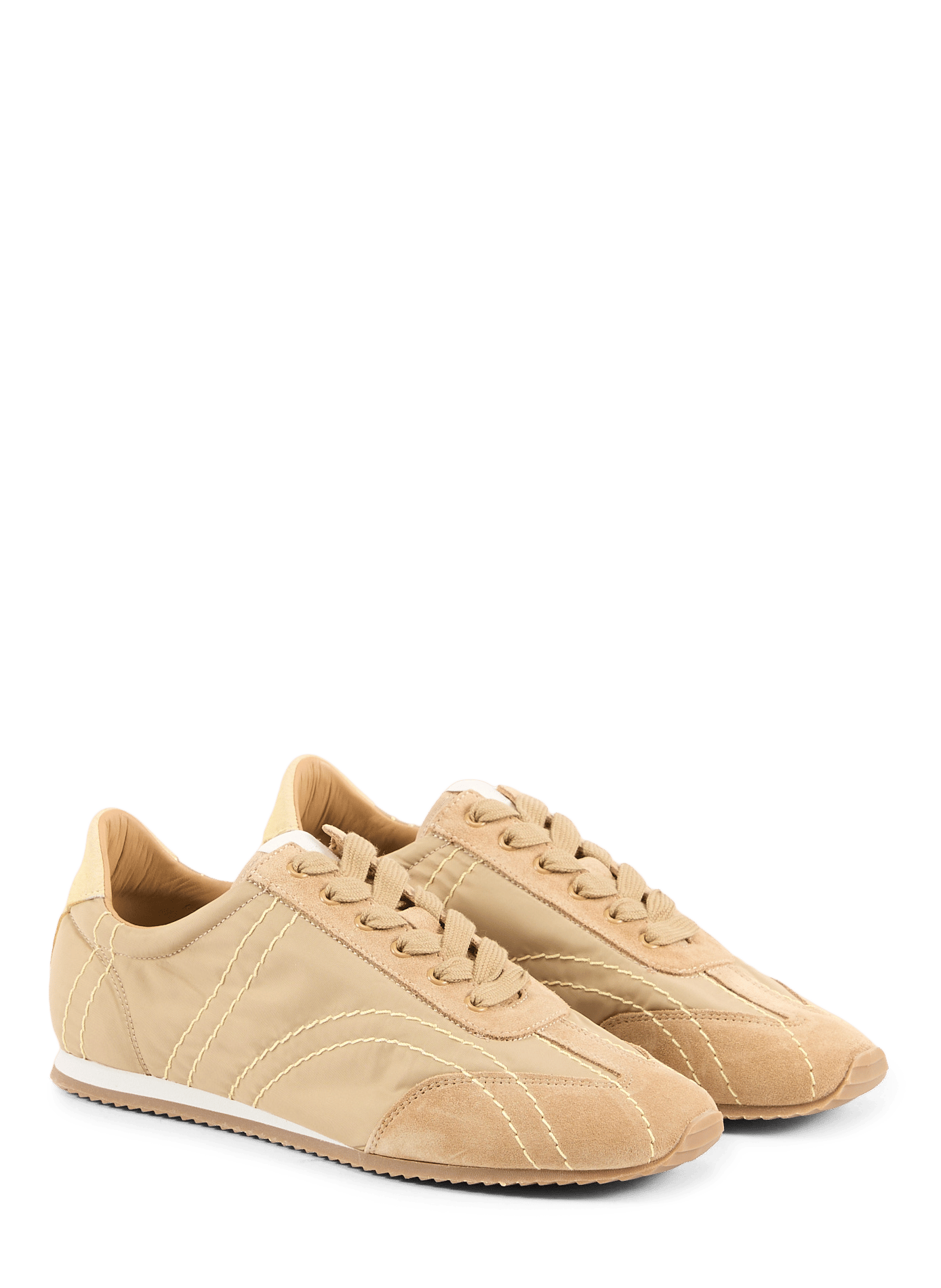 Low-top sneakers in two materials TOTEME Brown