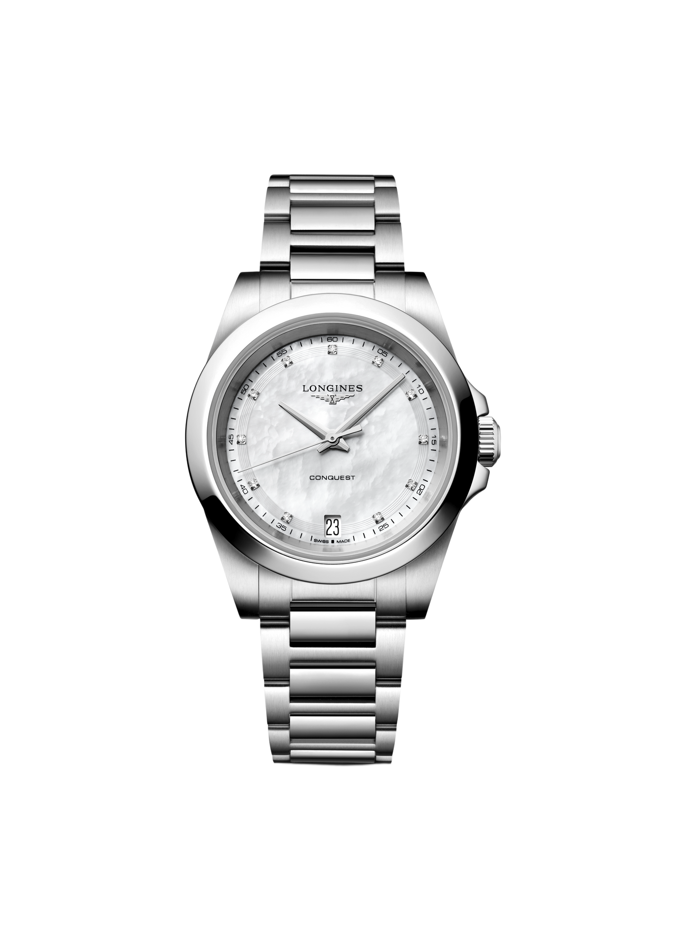 Montre quartz Conquest 2023 en acier inoxydable LONGINES Blanc