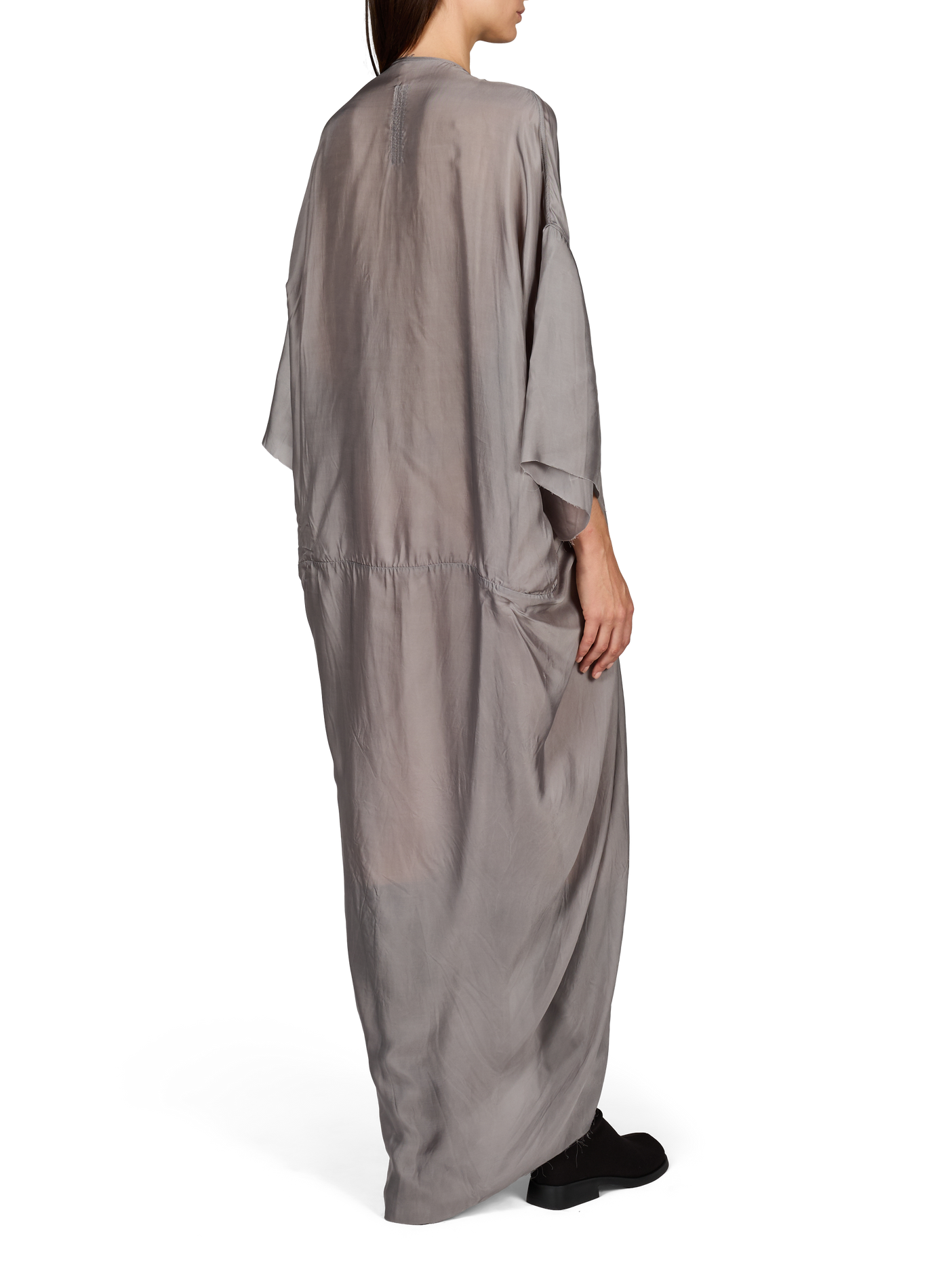 Asymmetric Satin Long Dress RICK OWENS Grey