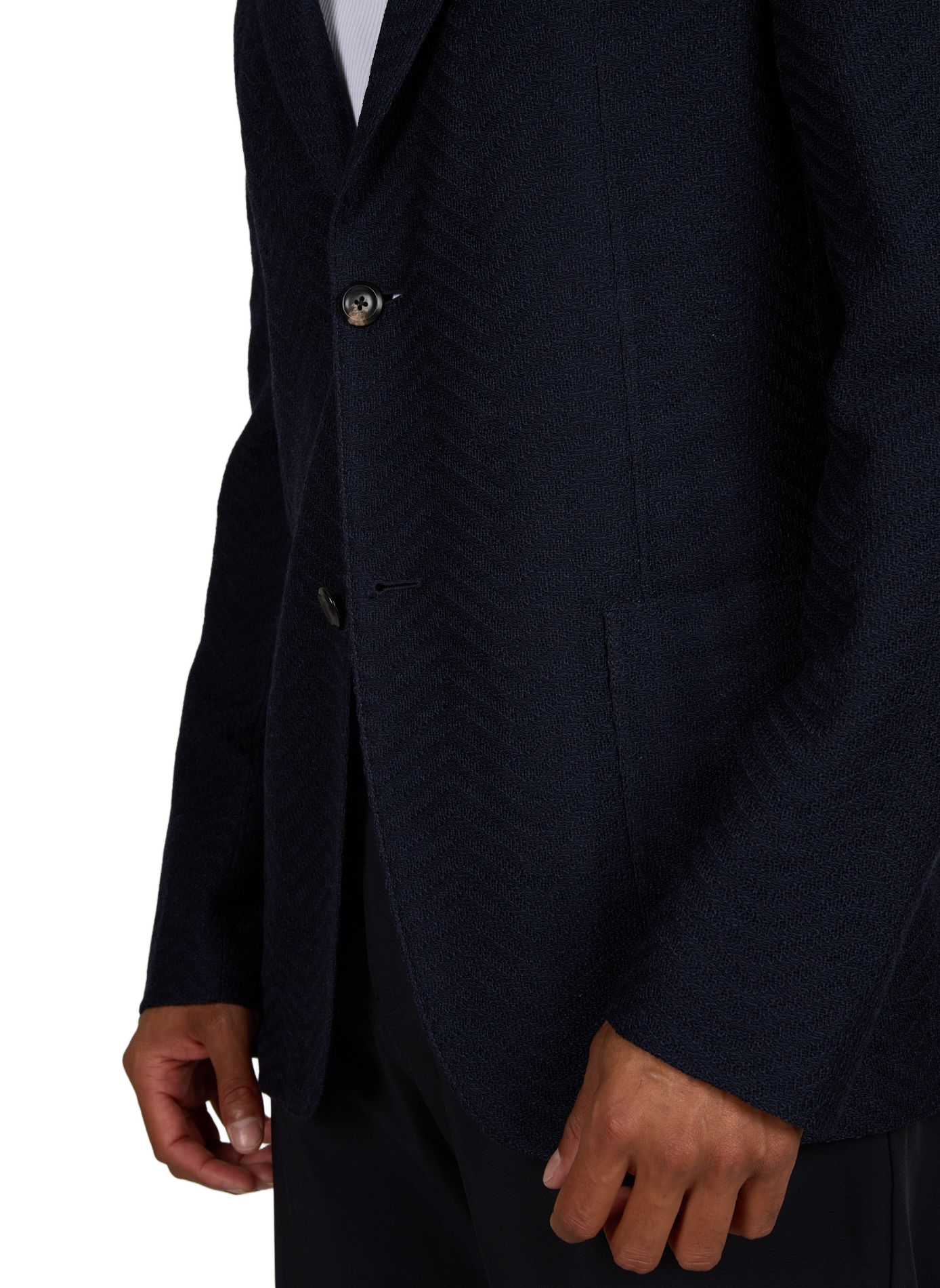 Straight wool virgin wool blazer EMPORIO ARMANI Blue