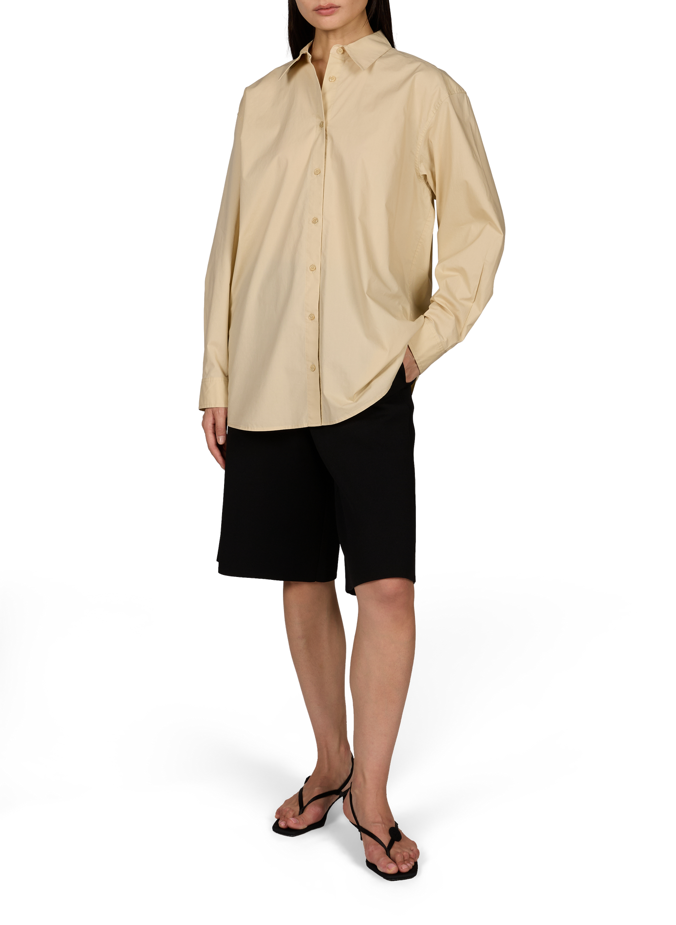 Loose-fit cotton shirt TOTEME Beige
